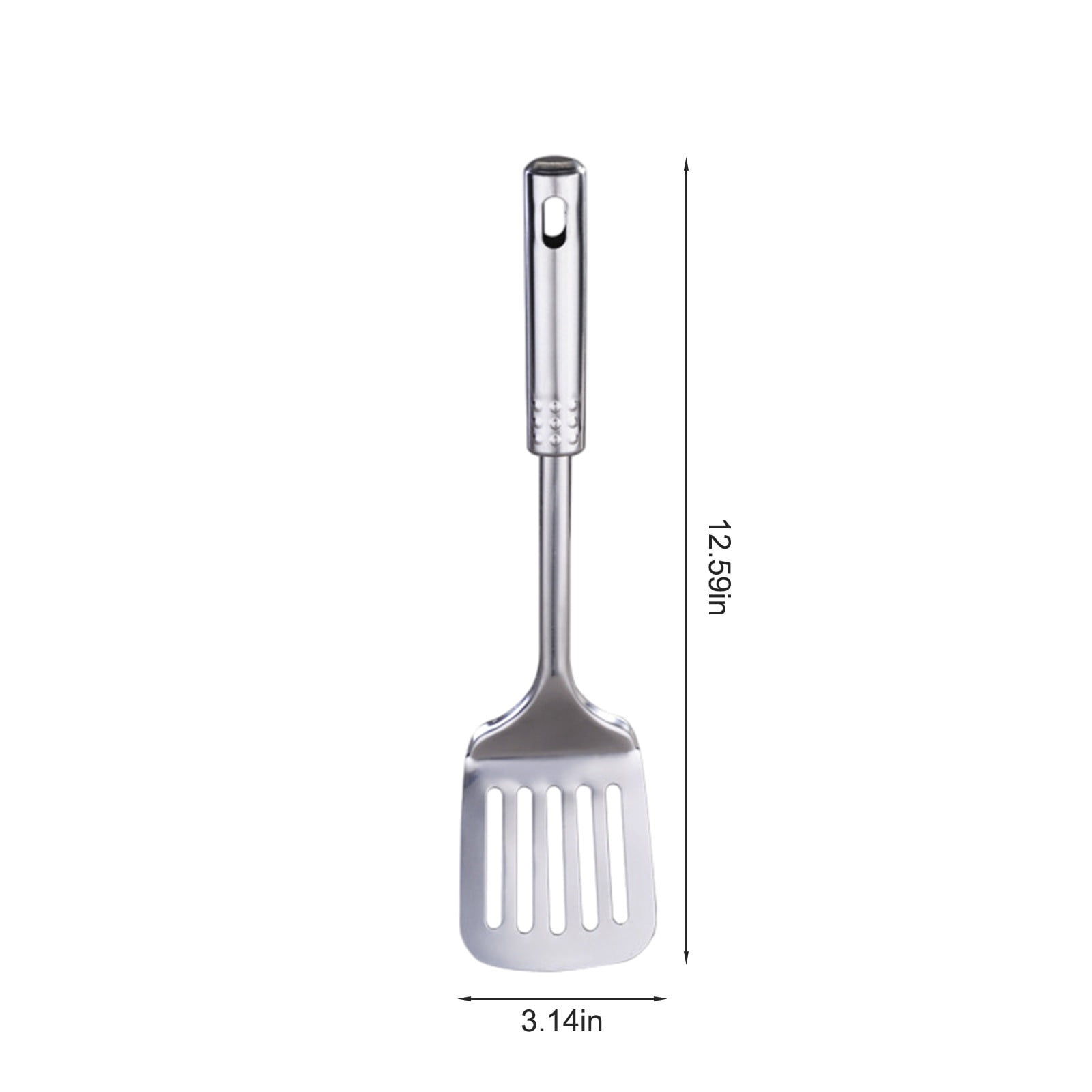 Tyidzon 13 Inch Stainless Steel Spatula Silver Slotted Metal Spatula Heavy Duty Sturdy Kitchen Spatula High Heat Resistant Fryer Barbecue Cookware Etc Kitchen Meat Spatula Silver - Image 3