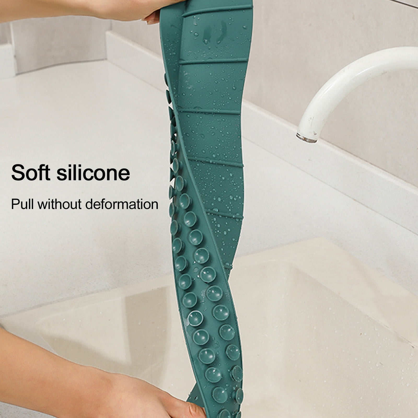 Tyidzon Silicone Sink Splash Guard 19.29X3.54X1.97 Inch Water Splash Guard for Kitchen and Bathroom Kitchen Sink Splash Guard with Suction Cup Green - Image 4