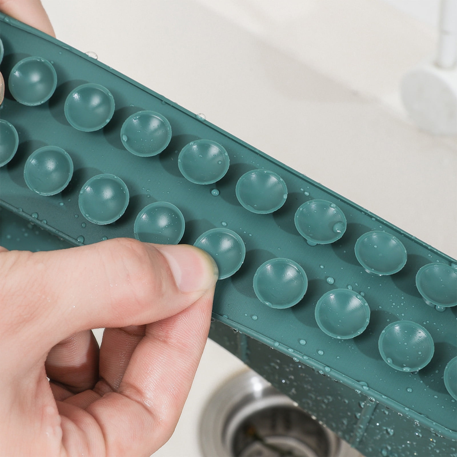 Tyidzon Silicone Sink Splash Guard 19.29X3.54X1.97 Inch Water Splash Guard for Kitchen and Bathroom Kitchen Sink Splash Guard with Suction Cup Green - Image 5