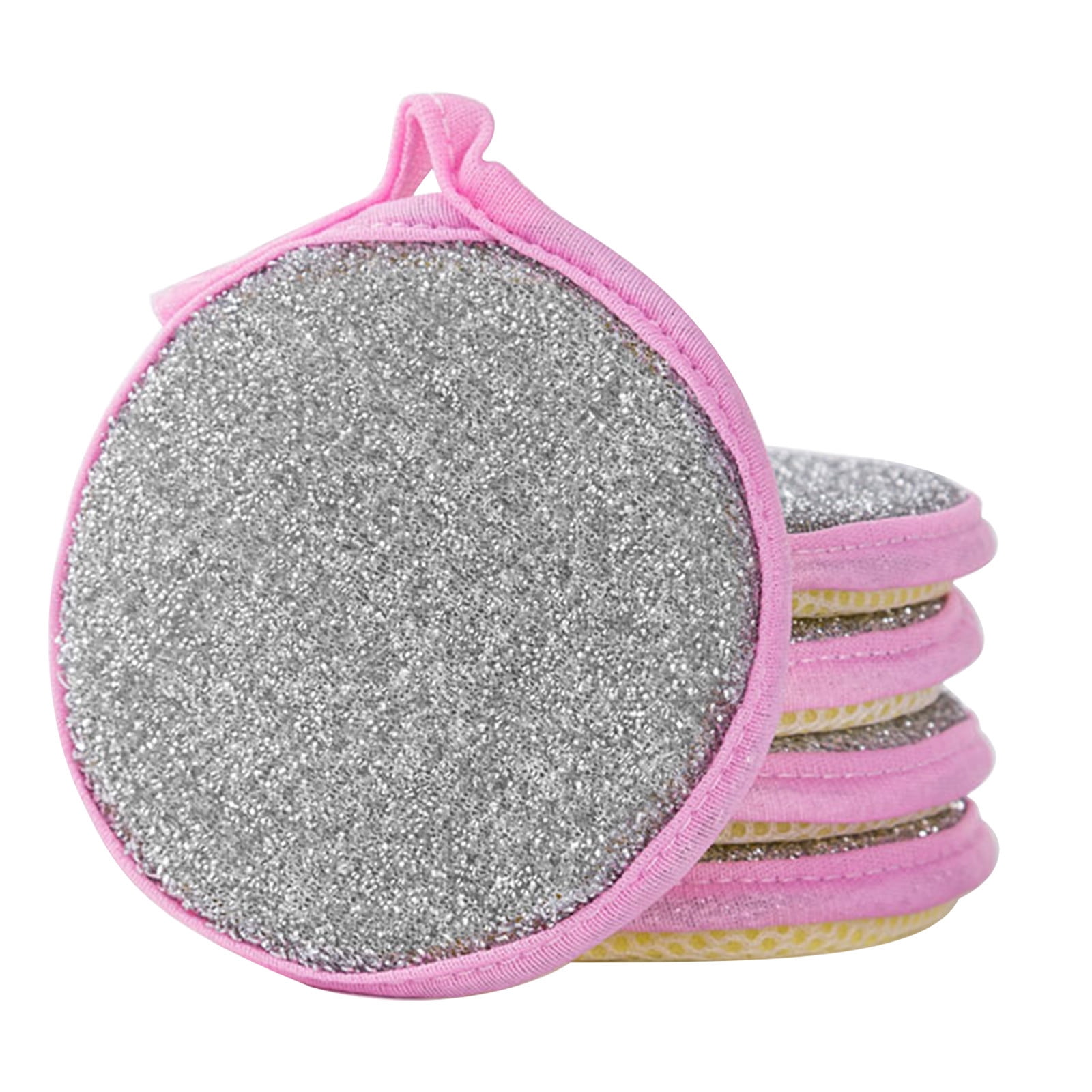 Under $1 Tyidzon Sponges Kitchen Multi-Purpose,5Pc Non-Scratch Sponges for Cleaning, Along with Heavy Duty Scrubbing Power - Reusable Double-Sided Dish Sponge for Dishes, Pots and Pans Pink - Image 2