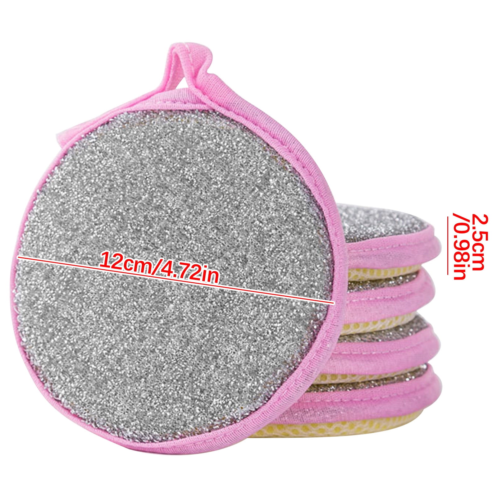 Under $1 Tyidzon Sponges Kitchen Multi-Purpose,5Pc Non-Scratch Sponges for Cleaning, Along with Heavy Duty Scrubbing Power - Reusable Double-Sided Dish Sponge for Dishes, Pots and Pans Pink - Image 3