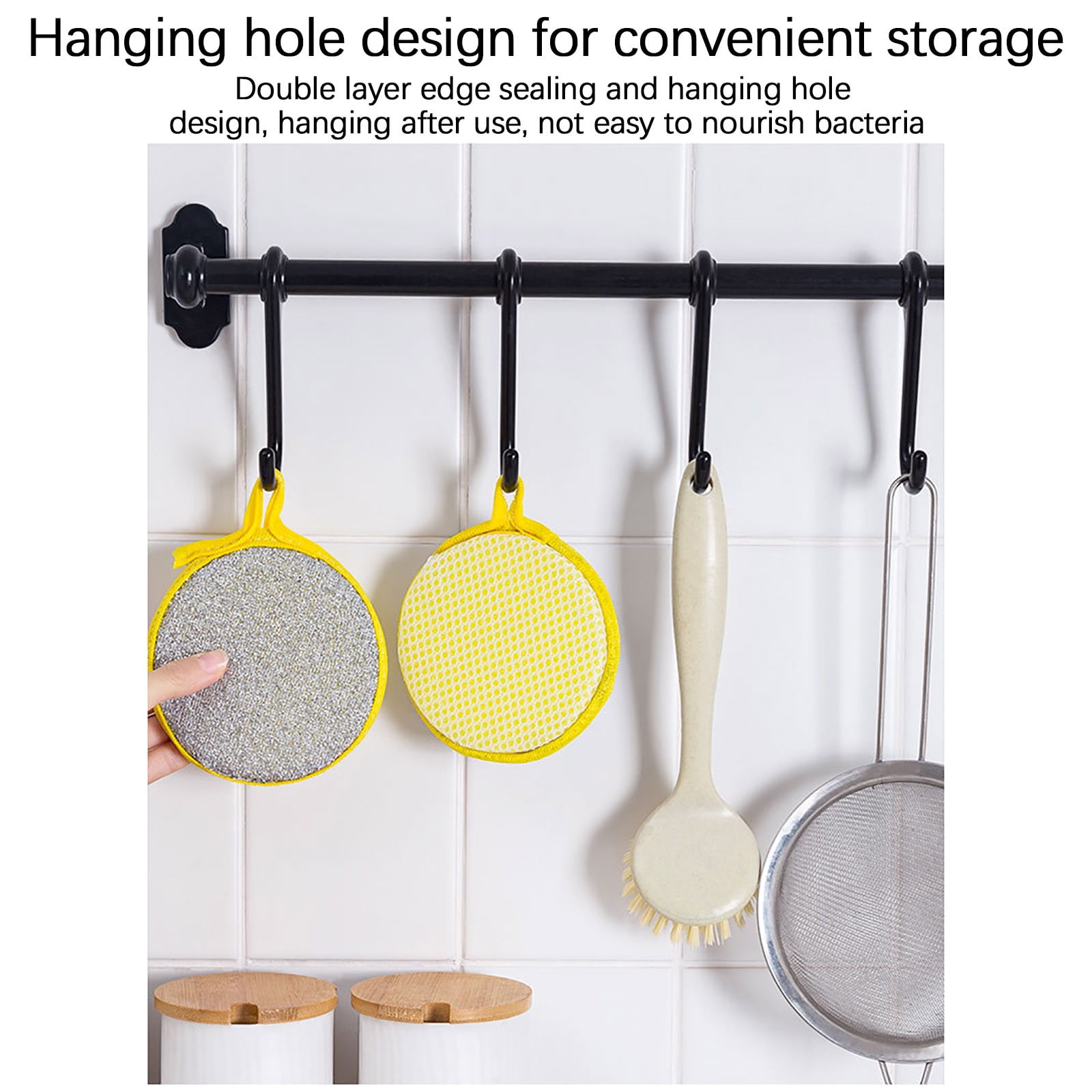 Under $1 Tyidzon Sponges Kitchen Multi-Purpose,5Pc Non-Scratch Sponges for Cleaning, Along with Heavy Duty Scrubbing Power - Reusable Double-Sided Dish Sponge for Dishes, Pots and Pans Pink - Image 5
