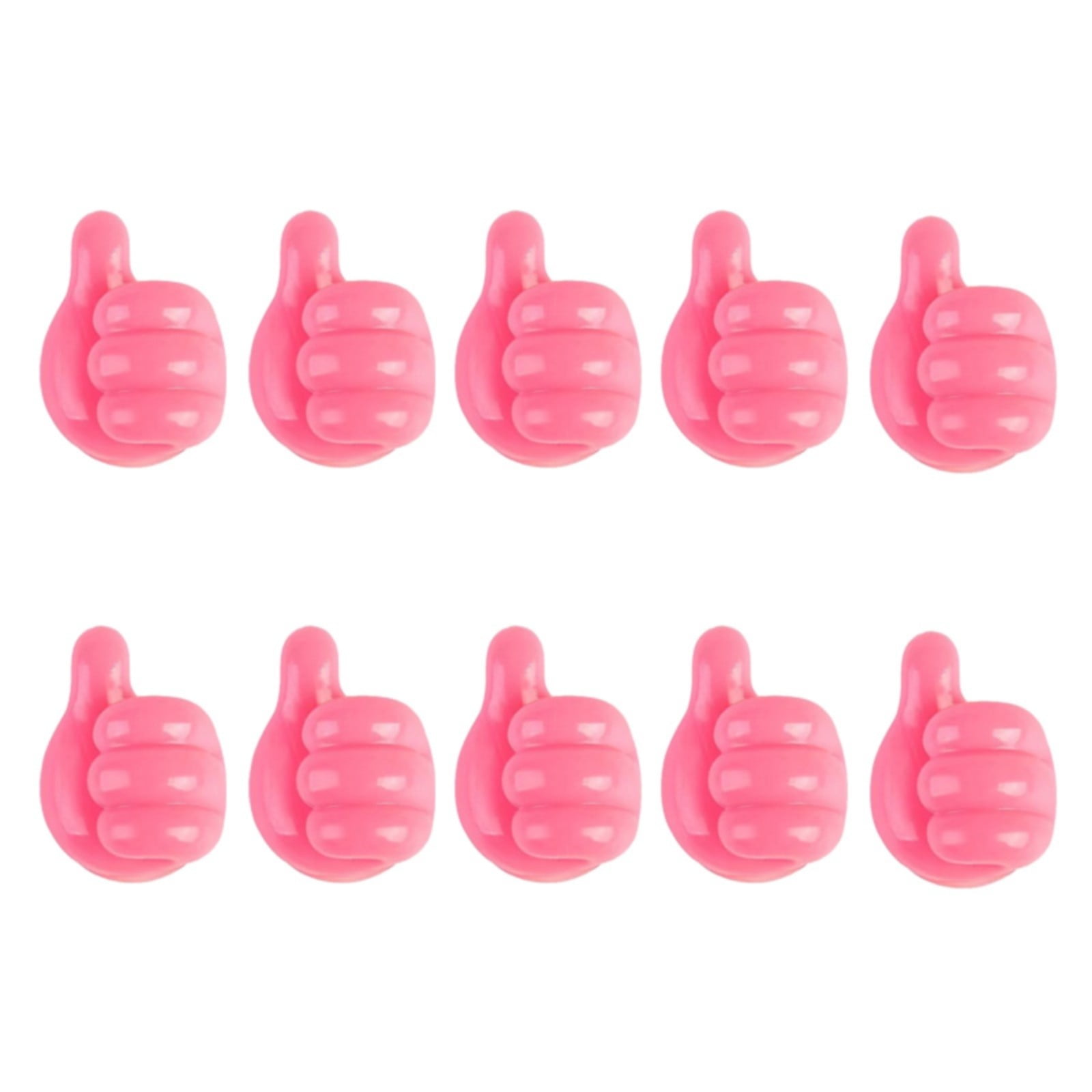JWDX Hooks Clearance! Thumb Hook Hub Cable Fixing Device Data Cable Storage and Fixing Device Cable Management Device Scratch Hole and Adhesive Hook Clearance Sale Pink - Image 1