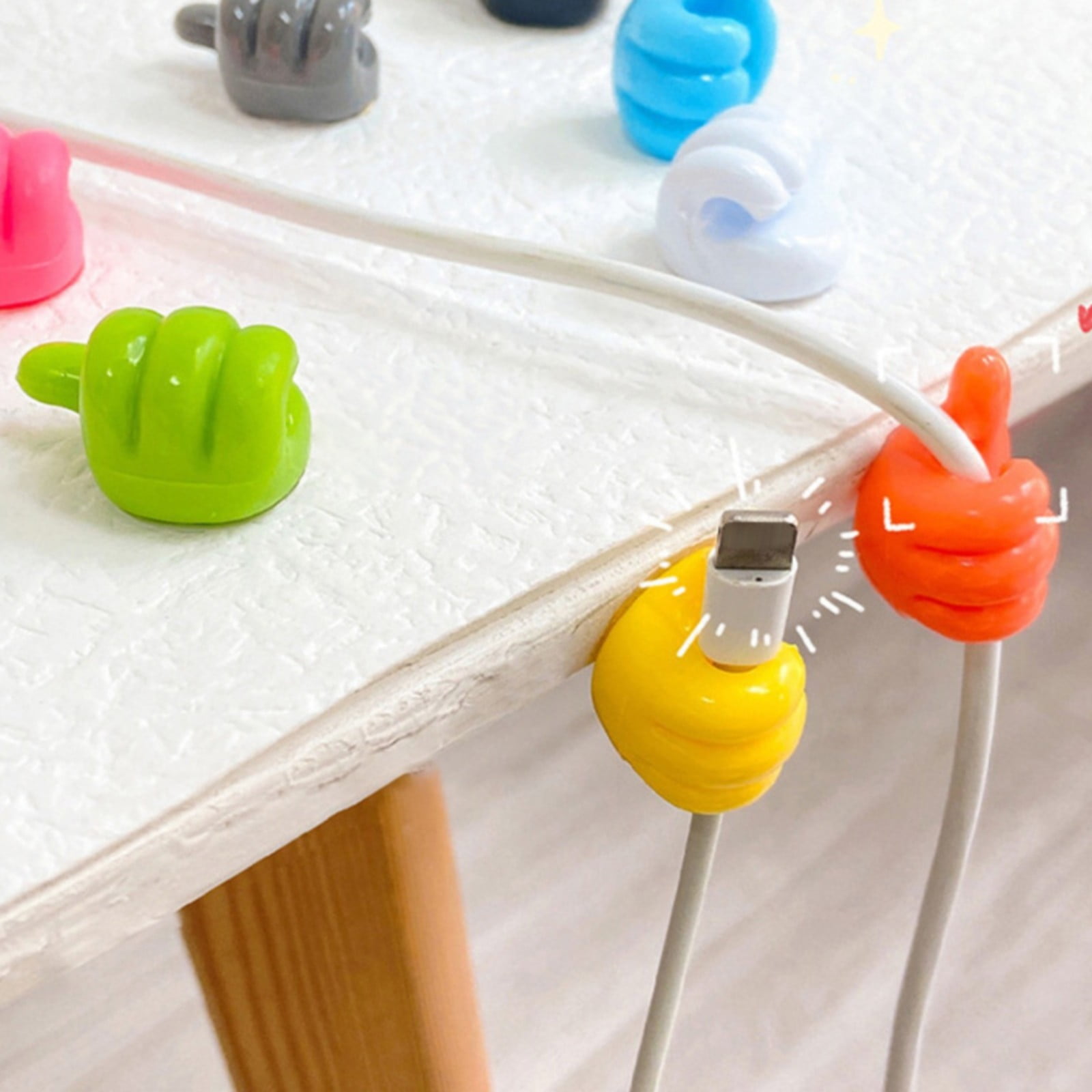 JWDX Hooks Clearance! Thumb Hook Hub Cable Fixing Device Data Cable Storage and Fixing Device Cable Management Device Scratch Hole and Adhesive Hook Clearance Sale Pink - Image 6