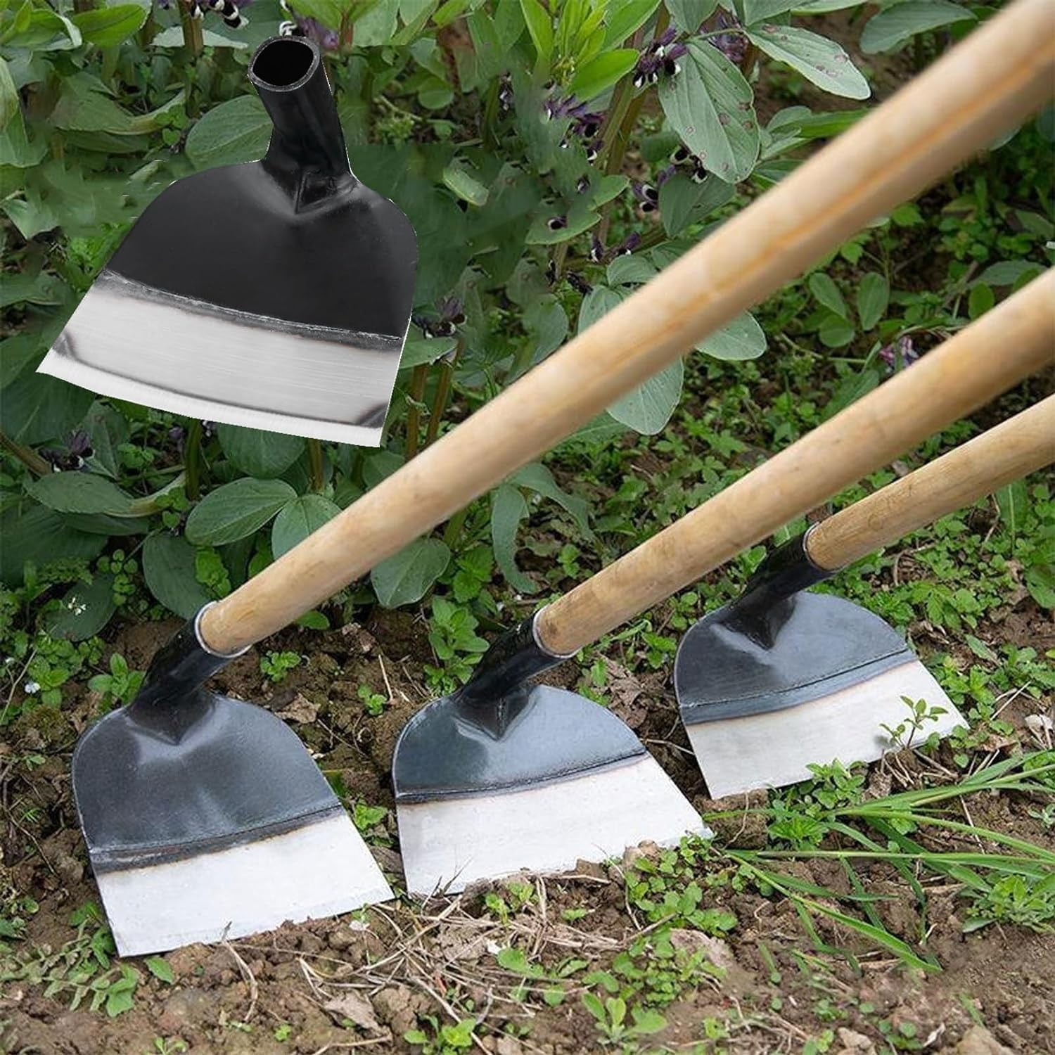 JWDX Trim Tool Clearance! Heavy Duty Steel Farm Gardening Weeding Hoe Head 2024 New Replacement Handheld Stainless Steel Garden Hoe for Weeding Hoe Garden Tool for Garden Farm and Backyard Black - Image 5