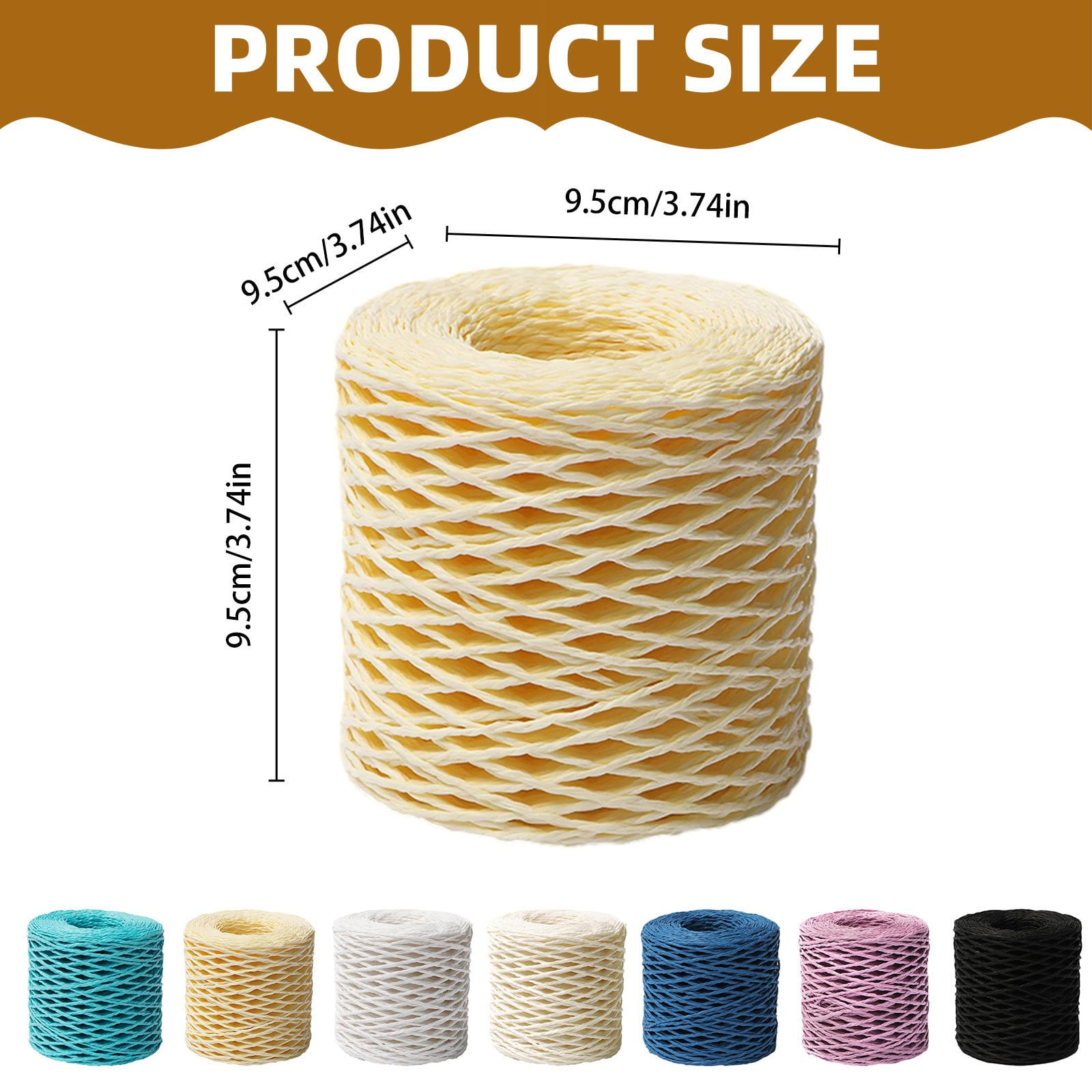JWDX Needle and Thread Kit! Raffia for Crafts 150M Natural Raffia Yarn Raffia Yarn for Crocheting Raffia Paper Ribbon Natural Raffia Spool for Making Beach Bags Gift Wrapping Decorations Features: Off-White - Image 3