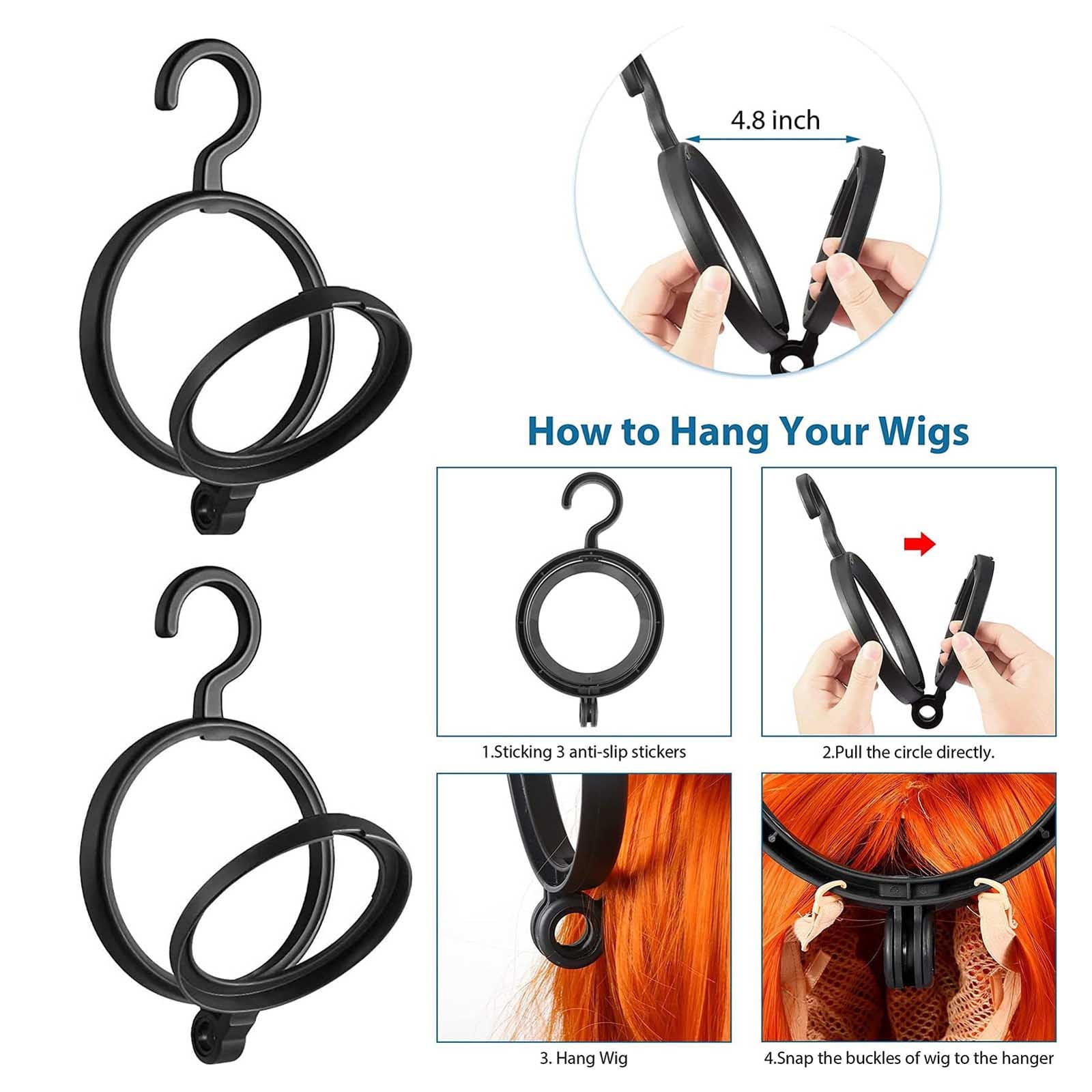 JWDX Hangs Clearance! Bobasndm Hanging Wig Stand Premium Wig Hanger for Multiple Wigs for Display Storage Styling Portable Wig Stands Keep The Wig & Perfect 3 Pack Clearance Sale Black - Image 7