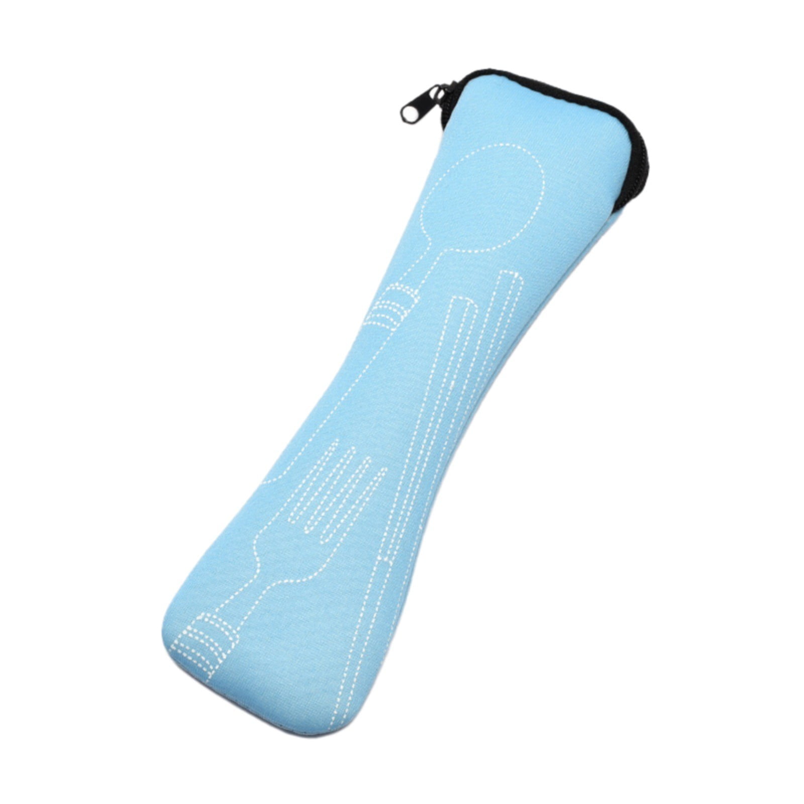 Face and Storage Bags Clearance! JWDX Portable Cutlery Storage Bag Blue, Zipper Tableware Bag Portable Wear Fabric Tableware Spoon Fork Storage Pouch(Not Included Tableware) Blue - Image 2