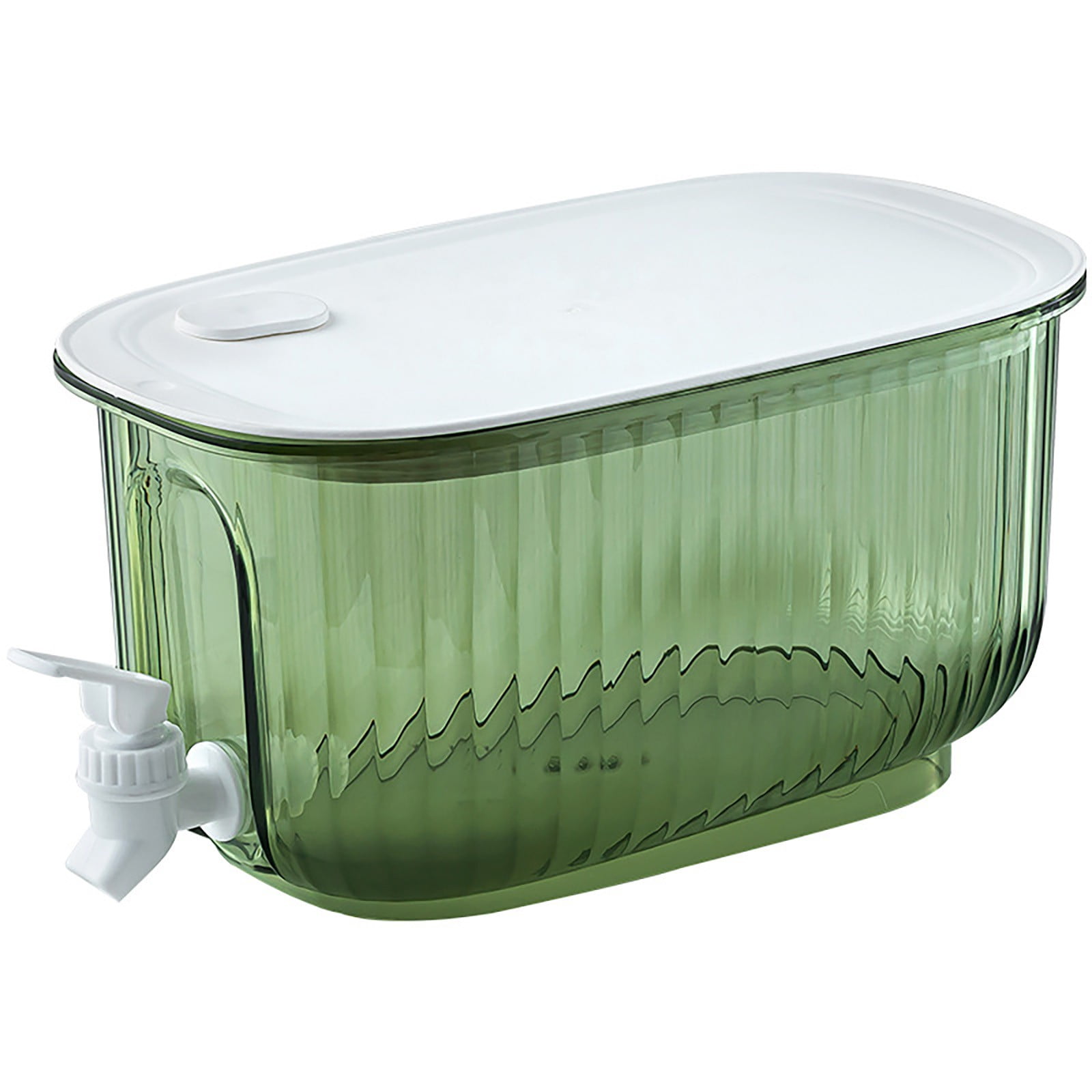 JWDX Glass and Bottle Clearance, Refrigerator Specific Cold Water Jug with Faucet Household Large Capacity Fruit Juice Cold Drink Barrel Lemon Fruit Tea Beverage Barrel Cold Water Jug. Green - Image 1