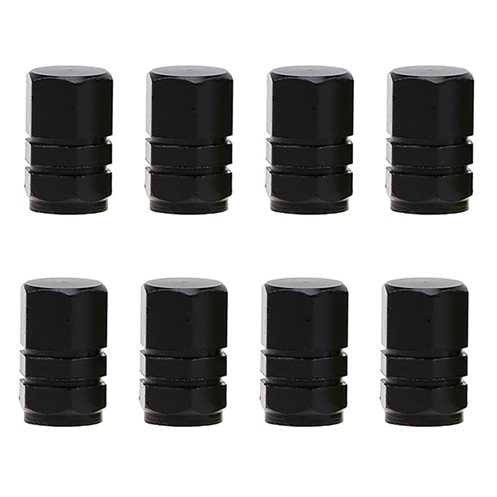 Tool Bag Clearance! JWDX Stainless Steel Valve Cap Black Nut 8Pcs, 8 Tire Stem Caps Wheel Covers Car Tire Cap Hexagon Shape (Black) Black - Image 1