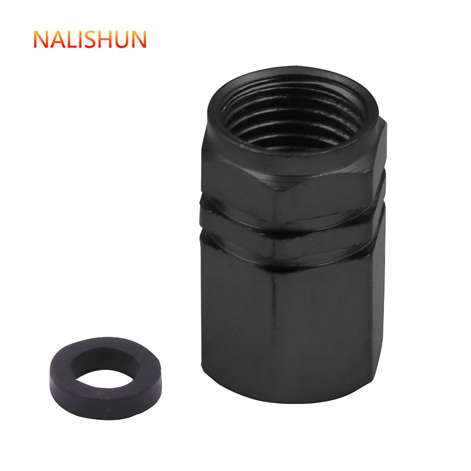 Tool Bag Clearance! JWDX Stainless Steel Valve Cap Black Nut 8Pcs, 8 Tire Stem Caps Wheel Covers Car Tire Cap Hexagon Shape (Black) Black - Image 6