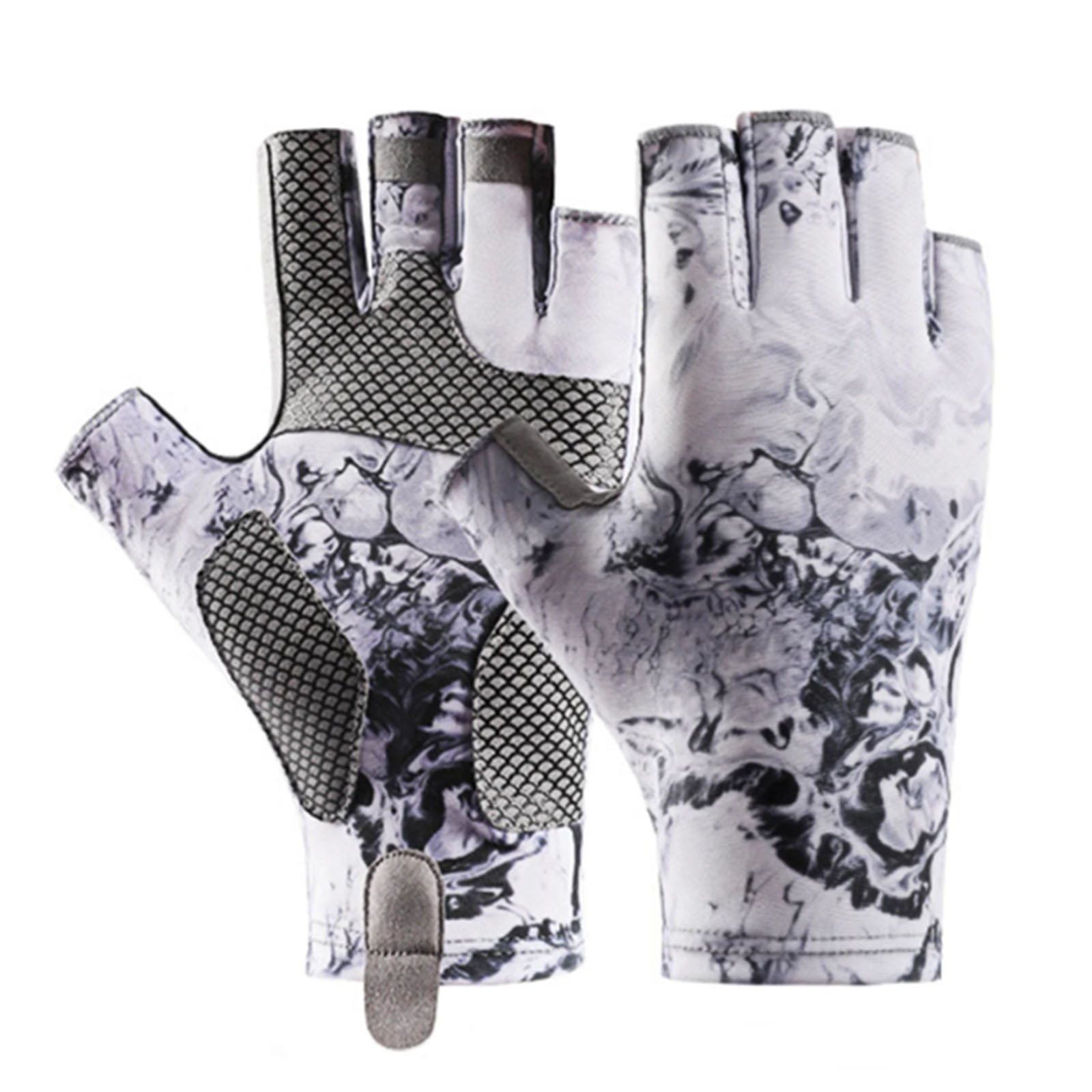 Gloves Clearance! JWDX Gloves, Sun Gloves Upf 50+ Fishing Gloves Fingerless Sun Fishing Gloves Men/Women for Kayaking Hiking Paddling Driving White - Image 1