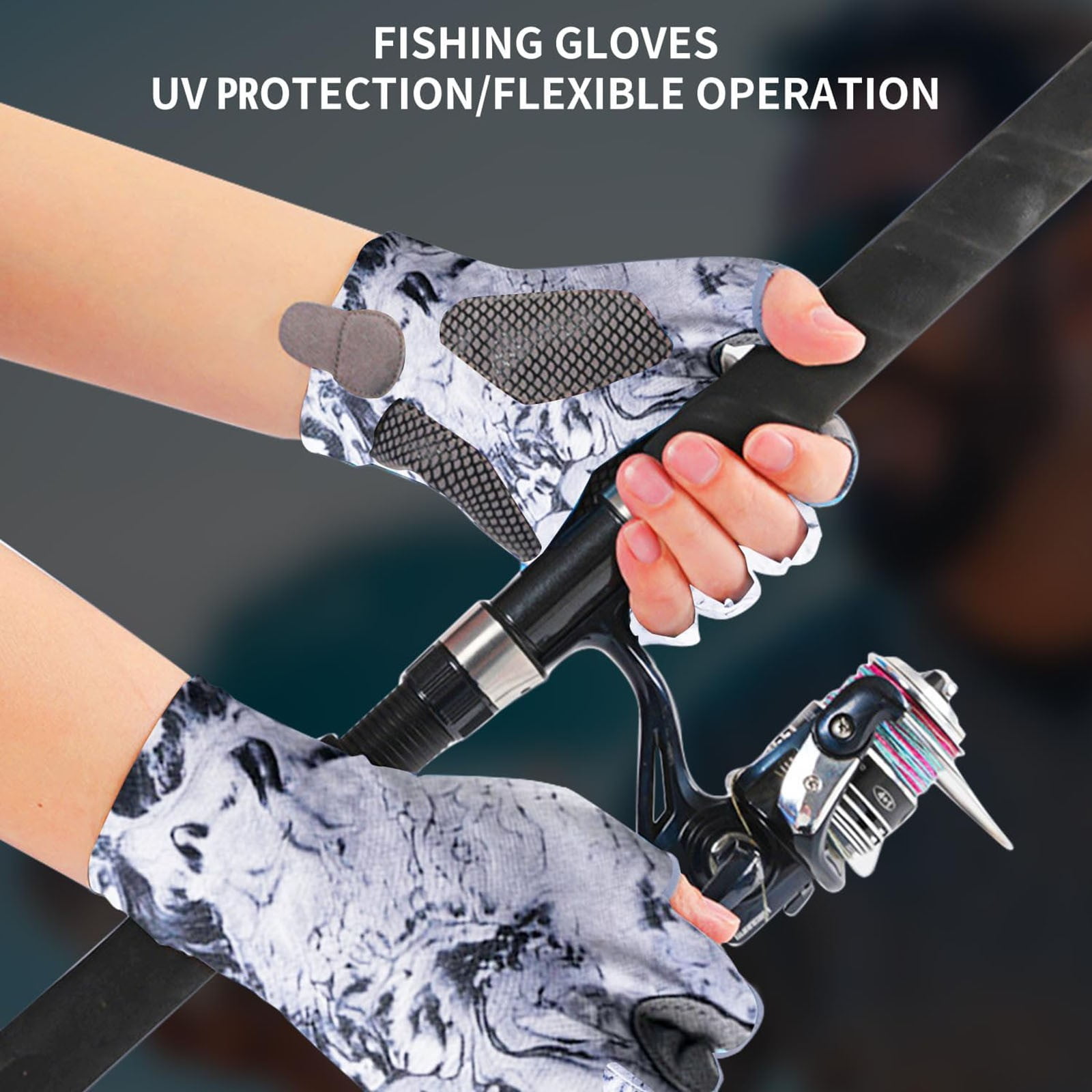 Gloves Clearance! JWDX Gloves, Sun Gloves Upf 50+ Fishing Gloves Fingerless Sun Fishing Gloves Men/Women for Kayaking Hiking Paddling Driving White - Image 4