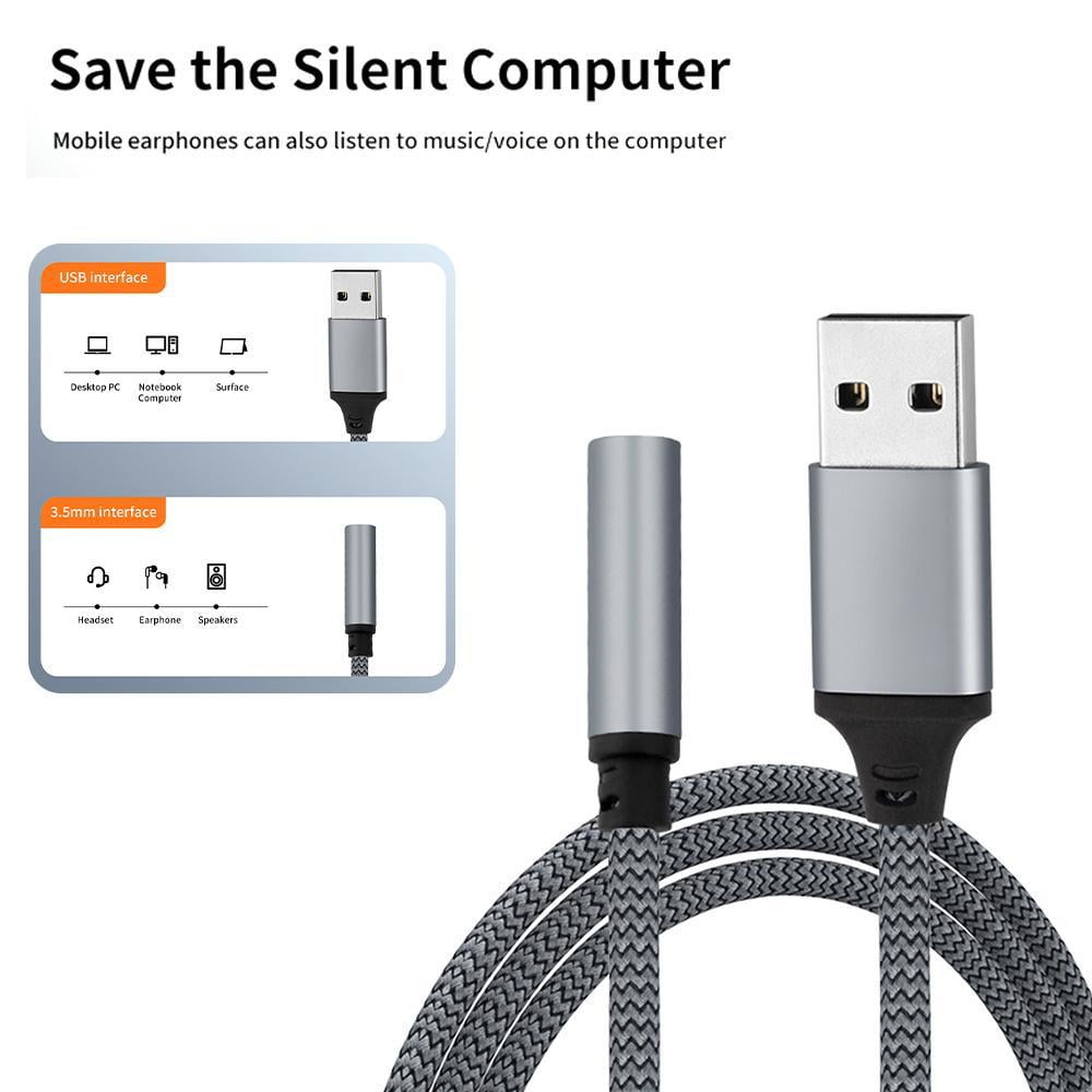 Wmool Usb To 3.5Mm Jack Audio Adapter,External Sound Card Usb-A To Audio Jack - Image 3