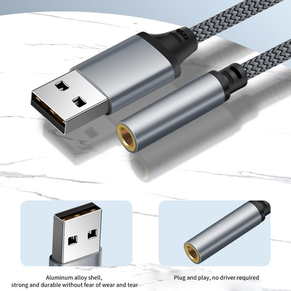 Wmool Usb To 3.5Mm Jack Audio Adapter,External Sound Card Usb-A To Audio Jack - Image 4