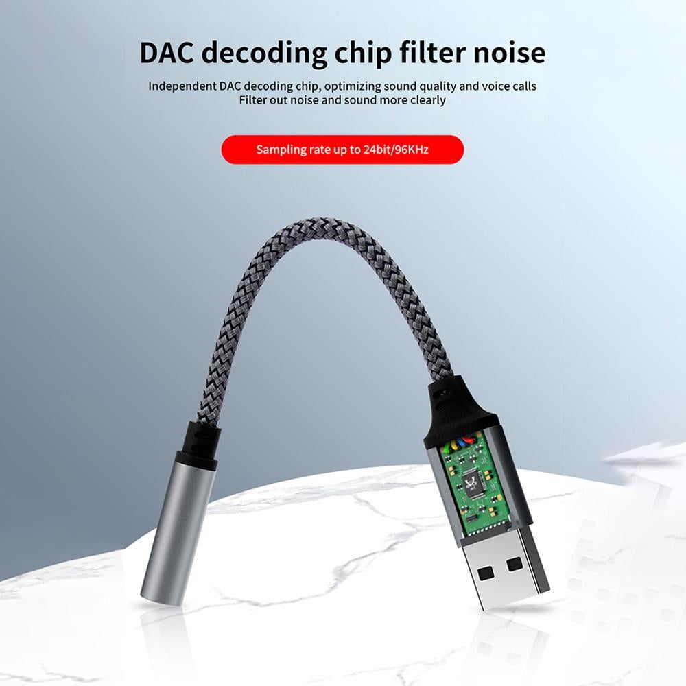 Wmool Usb To 3.5Mm Jack Audio Adapter,External Sound Card Usb-A To Audio Jack - Image 6