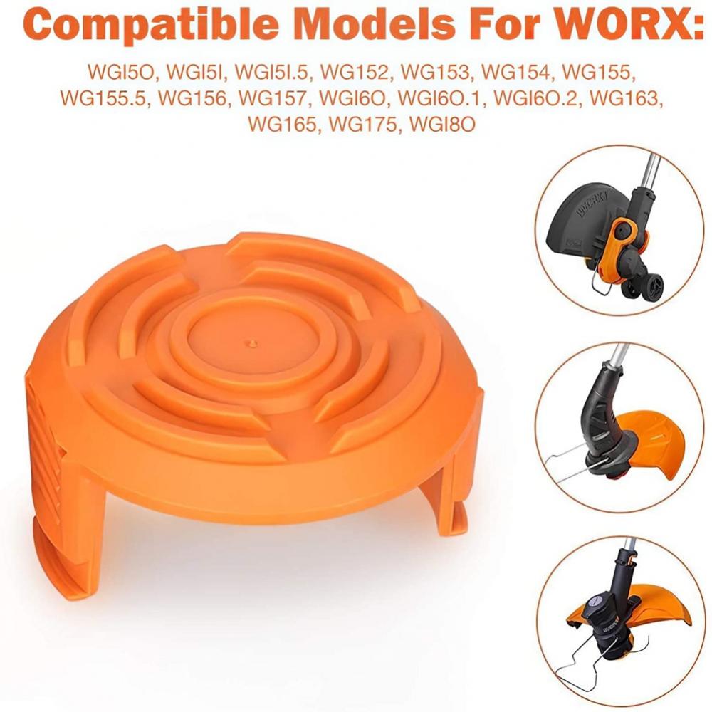 Spool Cap Cover for Worx,Trimmer Replacement Spool Cap Covers for Worx,Suitable for Worx Weed Eater (3 Pack) - Image 2