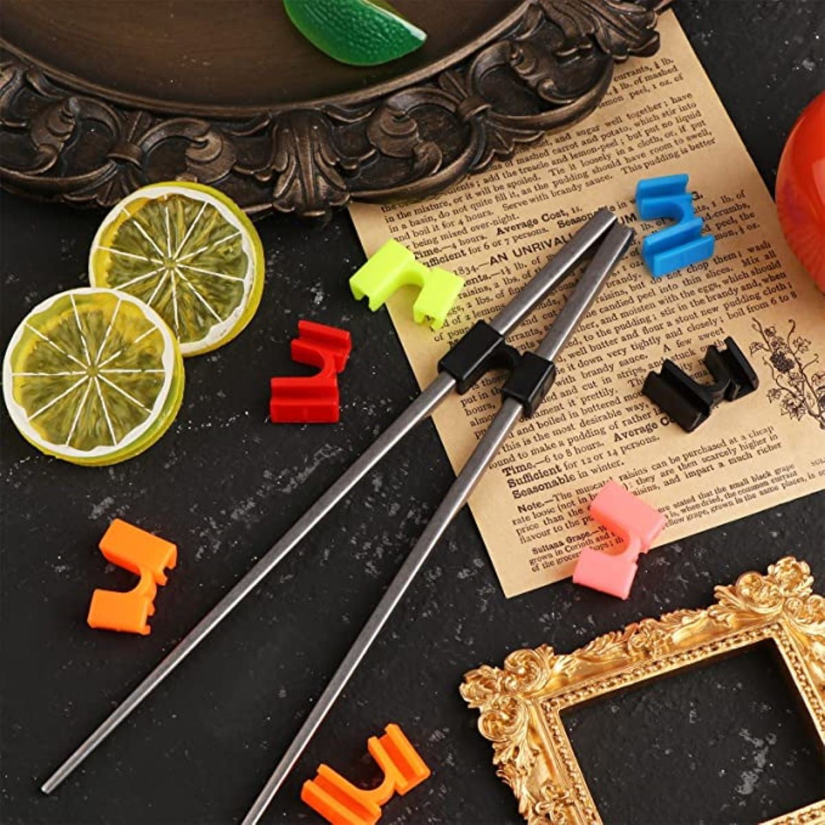 Clearance! Kitchen Utensils Set Eguiwyn Chopsticks Assistant Reusable Training Chopstick Hinge Connectors for Children and Adults 5Pcs Training Chopsticks Hinge Connector Black 3-Black - Image 5