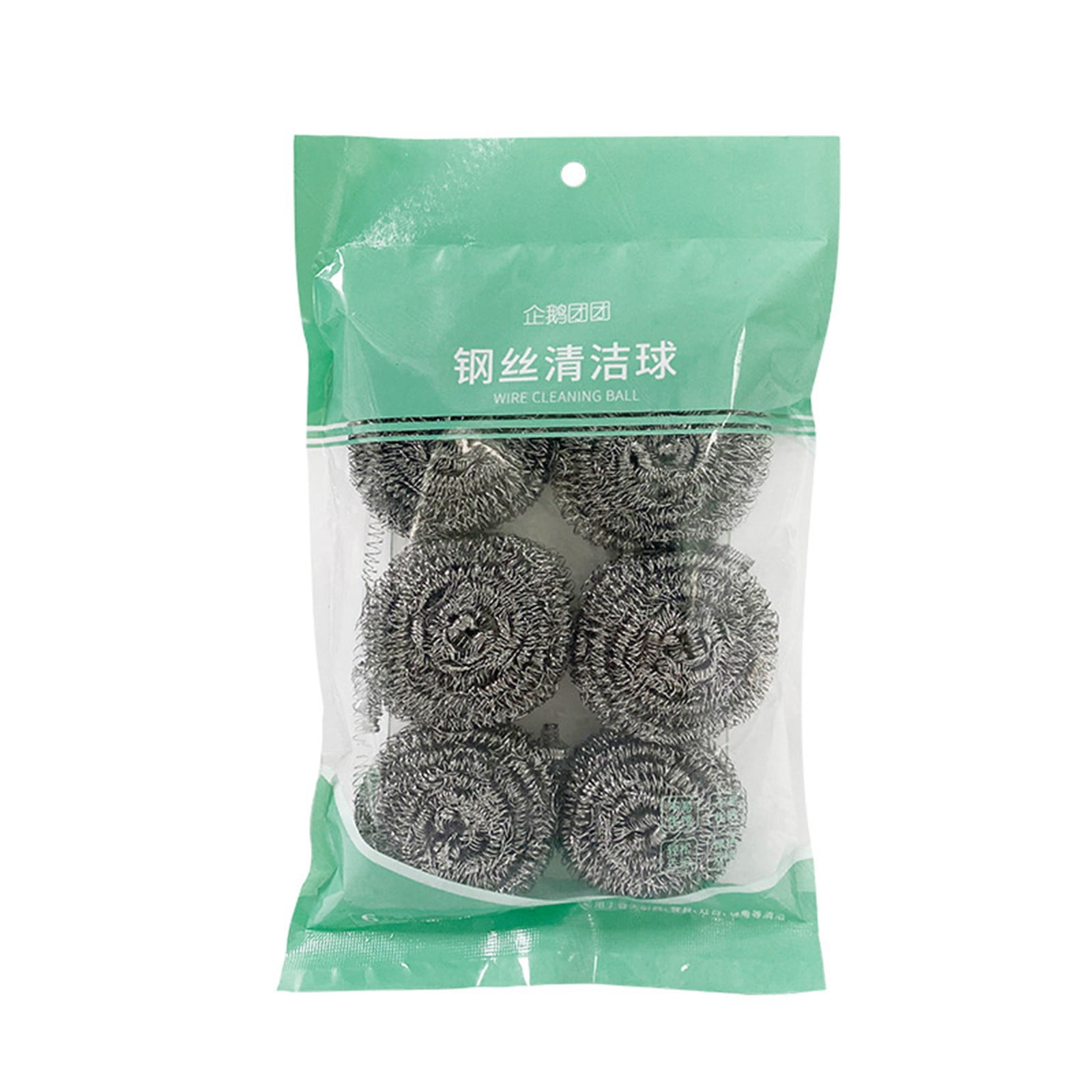 Eguiwyn Clearance 6 Pcs Home Stainless Scrubber Sponges Cleaning Scrubber Scouring Pads, Sponges Kitchen,Sponge,Steel Scrubber,Scrub Pads,Steel Kitchen Scrubber, for Pot Pan Dish Wash Cleaning Silver - Image 1
