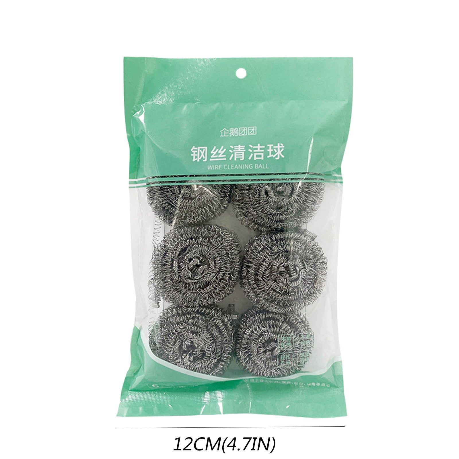 Eguiwyn Clearance 6 Pcs Home Stainless Scrubber Sponges Cleaning Scrubber Scouring Pads, Sponges Kitchen,Sponge,Steel Scrubber,Scrub Pads,Steel Kitchen Scrubber, for Pot Pan Dish Wash Cleaning Silver - Image 2
