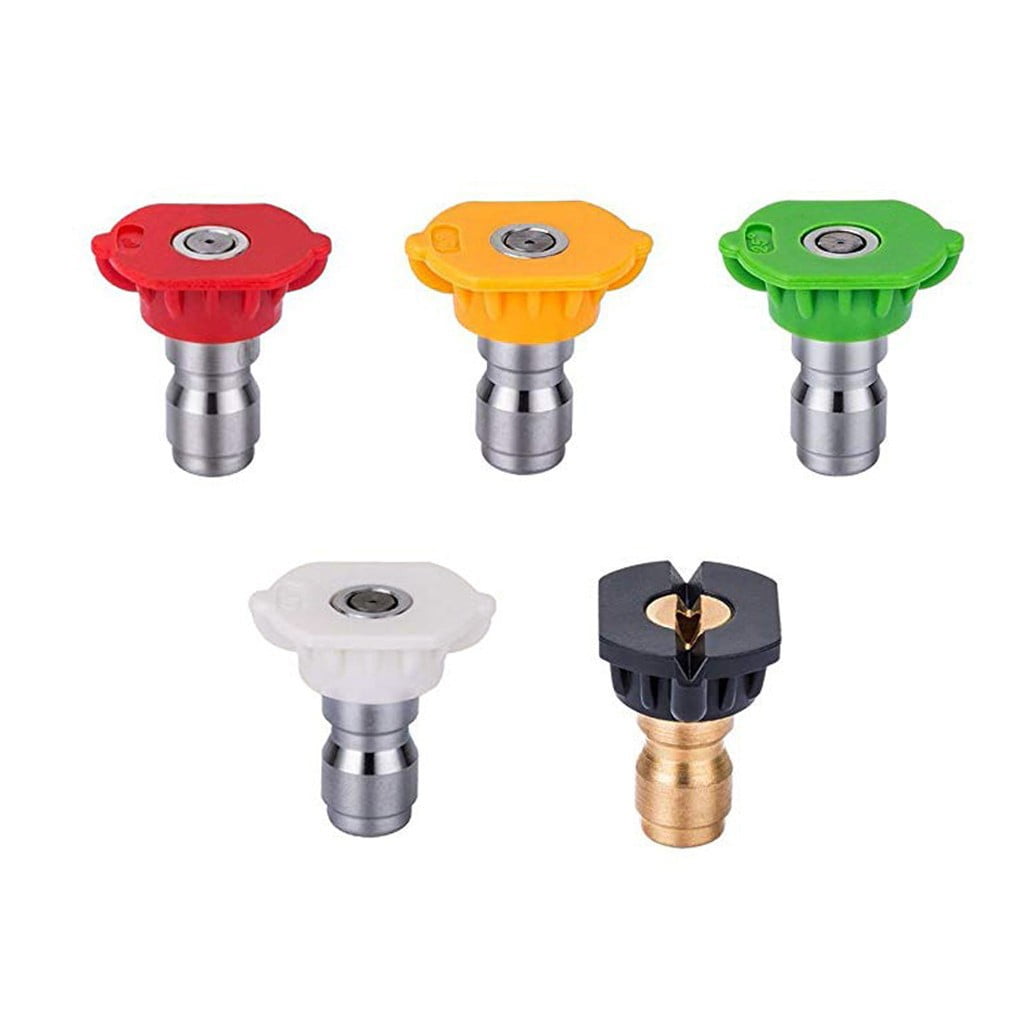 Reduced Price! Adapter Eguiwyn Quick-Connect Nozzle Tool Pressure Washer Spray Nozzle Tips Multiple Degree High Pressure Nozzle Water Gun Quick Connect Nozzle 1.0 Hole Large Fan-Shaped Black 2-E - Image 1