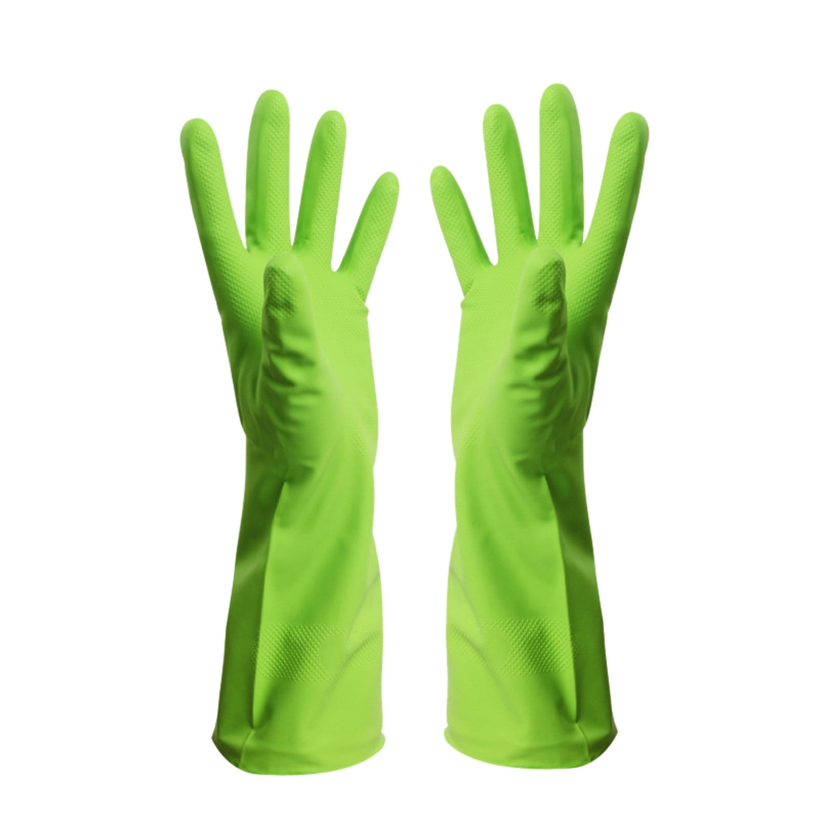 Savings, Cleaning Gloves, Eguiwyn Kid Painting Apron Sleeve, Apron Sleeve Reduced Price! 1 Pair of Gloves Gloves Gloves Washing Hand Rubber Long Cleaning Warm Gloves Kitchen Latex 3-Green2 - Image 2