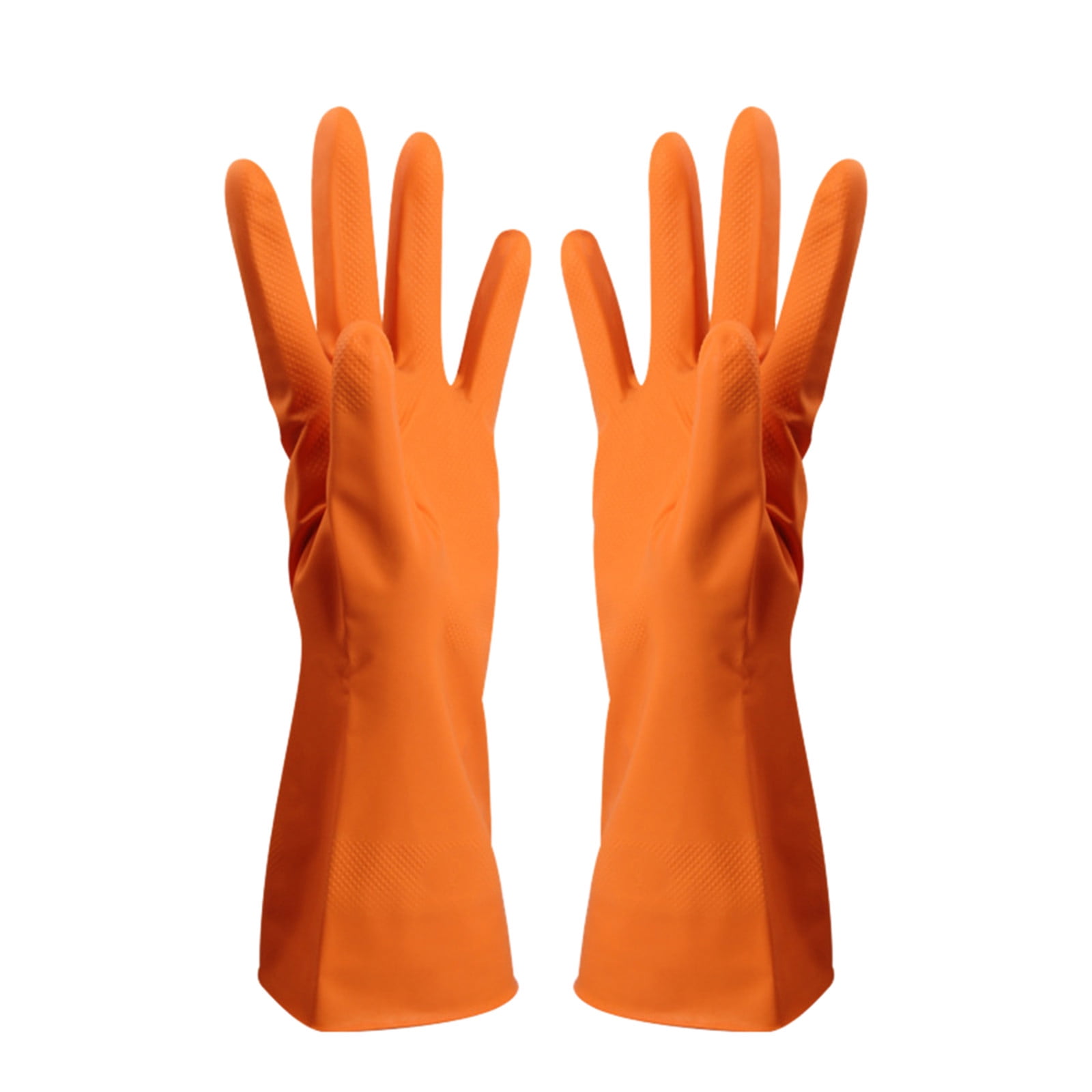 Savings, Cleaning Gloves, Eguiwyn Kid Painting Apron Sleeve, Apron Sleeve Reduced Price! 1 Pair of Gloves Gloves Gloves Washing Hand Rubber Long Cleaning Warm Gloves Kitchen Latex 3-Orange - Image 2