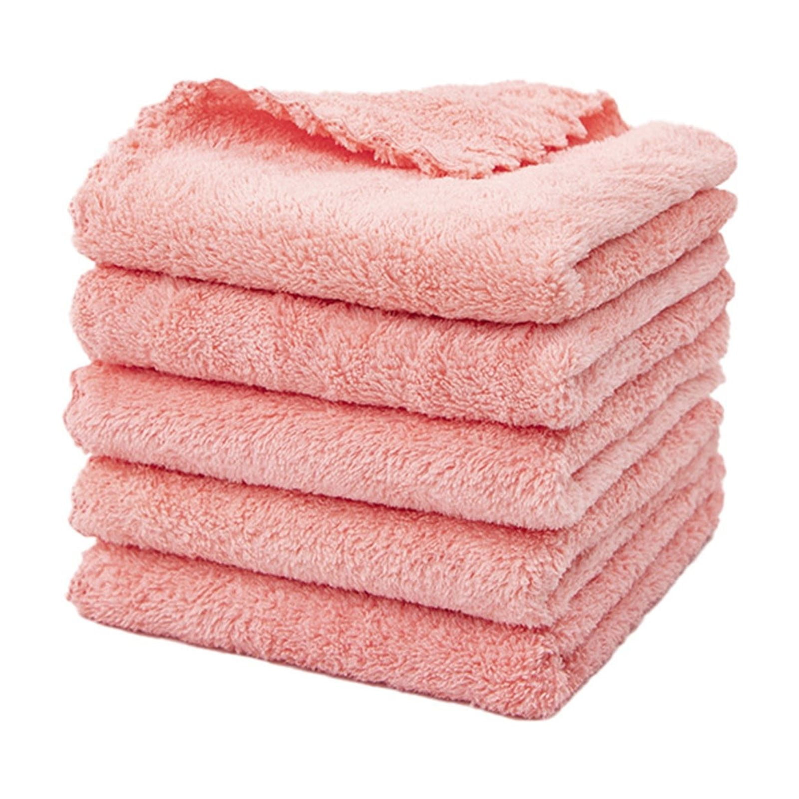 0.04lb Once for All Safe Food-Grade Items: Kitchen Cleaning Supplies! 1 Pack of Fiber Cleaning Cloth Available in 4 Colors (Green/White/Yellow/Black), Daily Home Products Kitchen Utensils Set Pink - Image 2