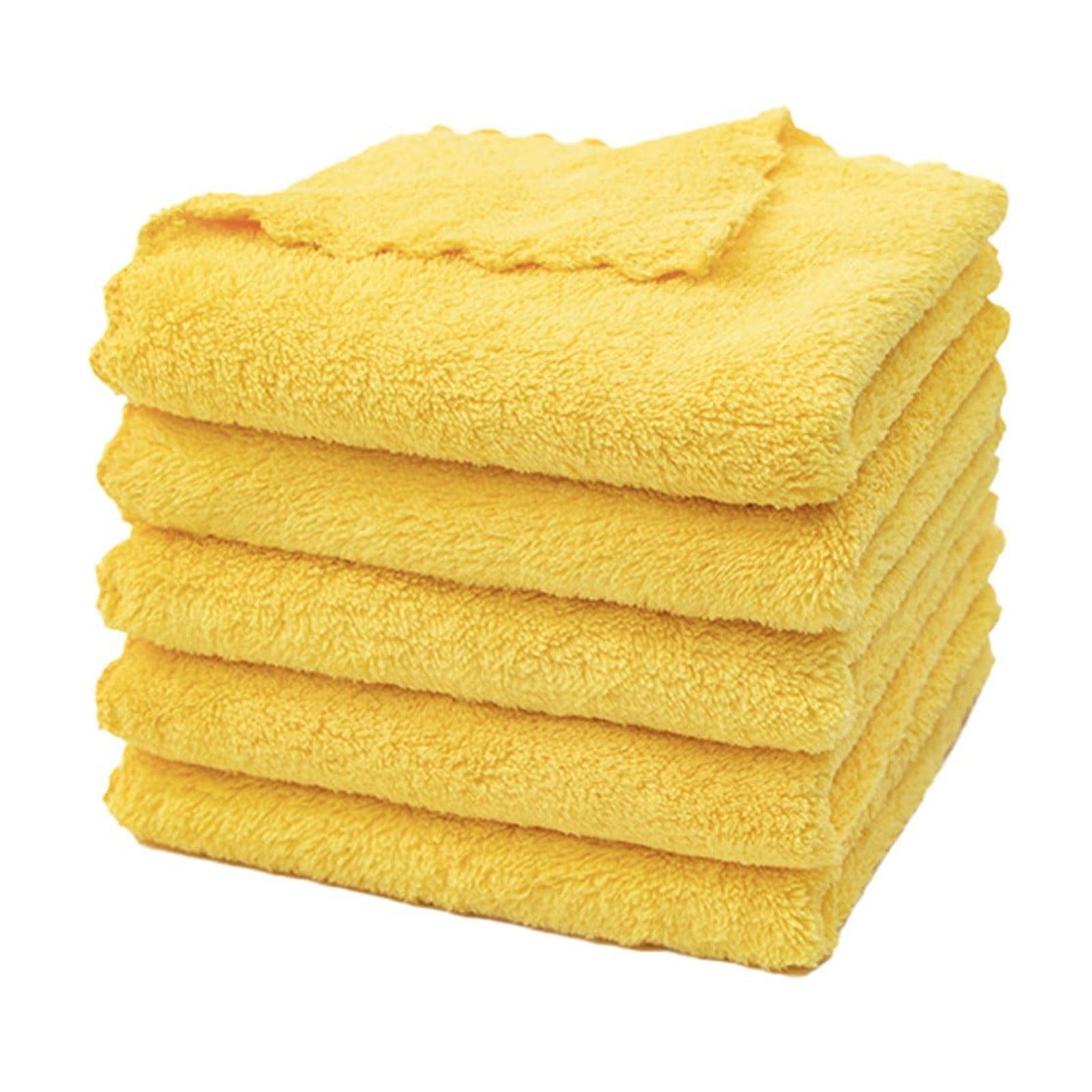 0.04lb Once for All Safe Food-Grade Items: Kitchen Cleaning Supplies! 1 Pack of Fiber Cleaning Cloth Available in 4 Colors (Green/White/Yellow/Black), Daily Home Products Kitchen Utensils Set Yellow - Image 2
