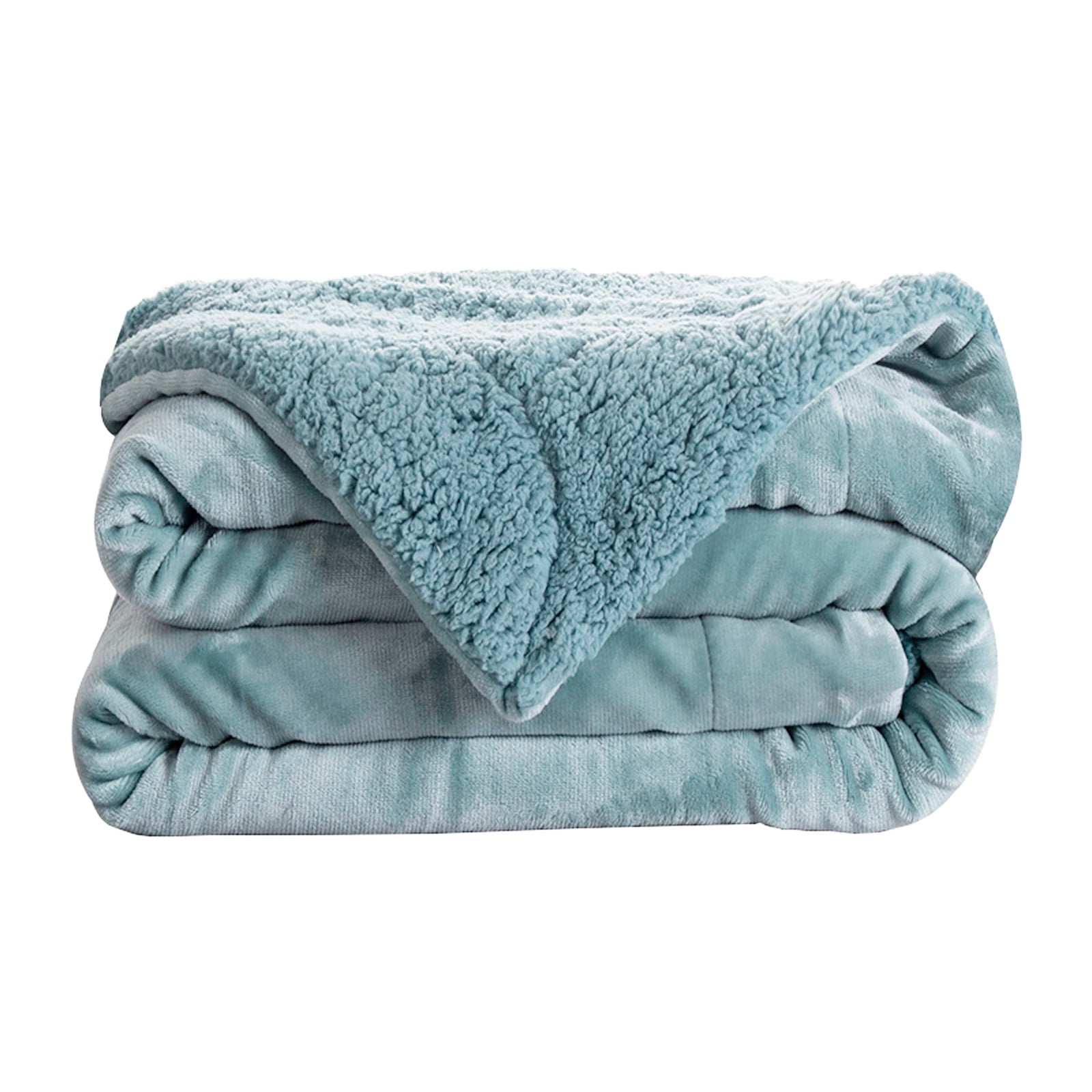 + 1X Blanket, End of Year Clearance: Womens Blankets and Throws, Eveluo Thickened Flannel Lamb Wool Composite Blanket Double Blanket Leisure Blanket Gift Blanke C - Image 2