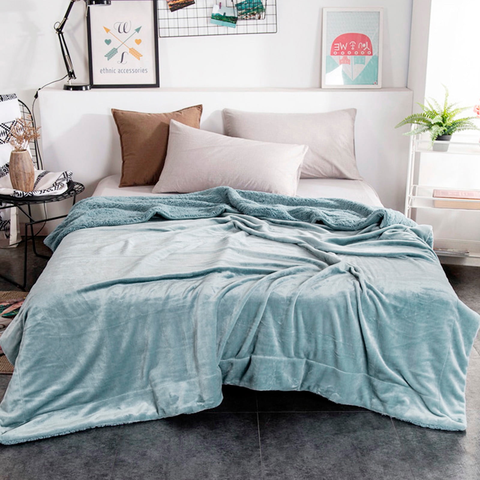 + 1X Blanket, End of Year Clearance: Womens Blankets and Throws, Eveluo Thickened Flannel Lamb Wool Composite Blanket Double Blanket Leisure Blanket Gift Blanke C - Image 3