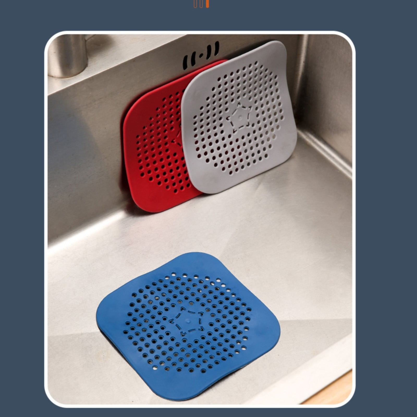 JWDX Strainers Clearance, Square Drain Cover for Shower Drain Hair Catcher Flat Silicone Plug for Bathroom and Kitchen Filter Shower Drain Flat Strainer Stopper Z1-Black - Image 8