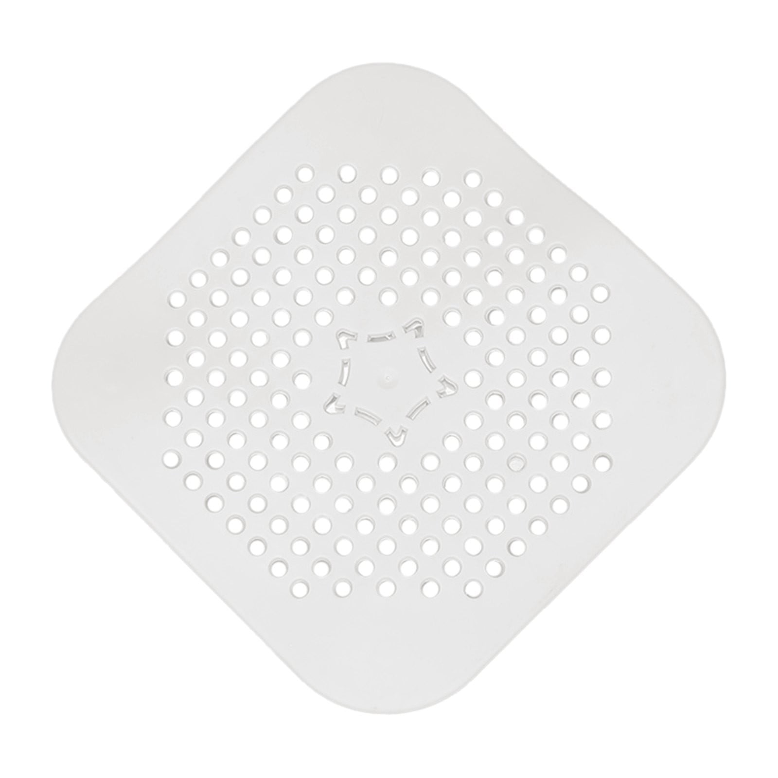 JWDX Strainers Clearance, Square Drain Cover for Shower Drain Hair Catcher Flat Silicone Plug for Bathroom and Kitchen Filter Shower Drain Flat Strainer Stopper Z1-White - Image 1