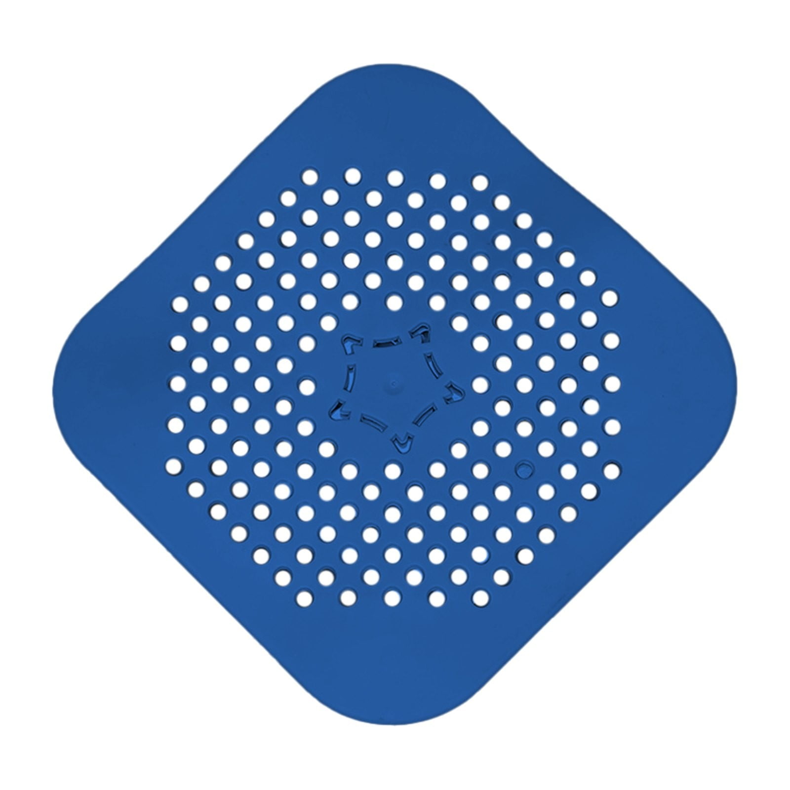 JWDX Strainers Clearance, Square Drain Cover for Shower Drain Hair Catcher Flat Silicone Plug for Bathroom and Kitchen Filter Shower Drain Flat Strainer Stopper Blue - Image 1