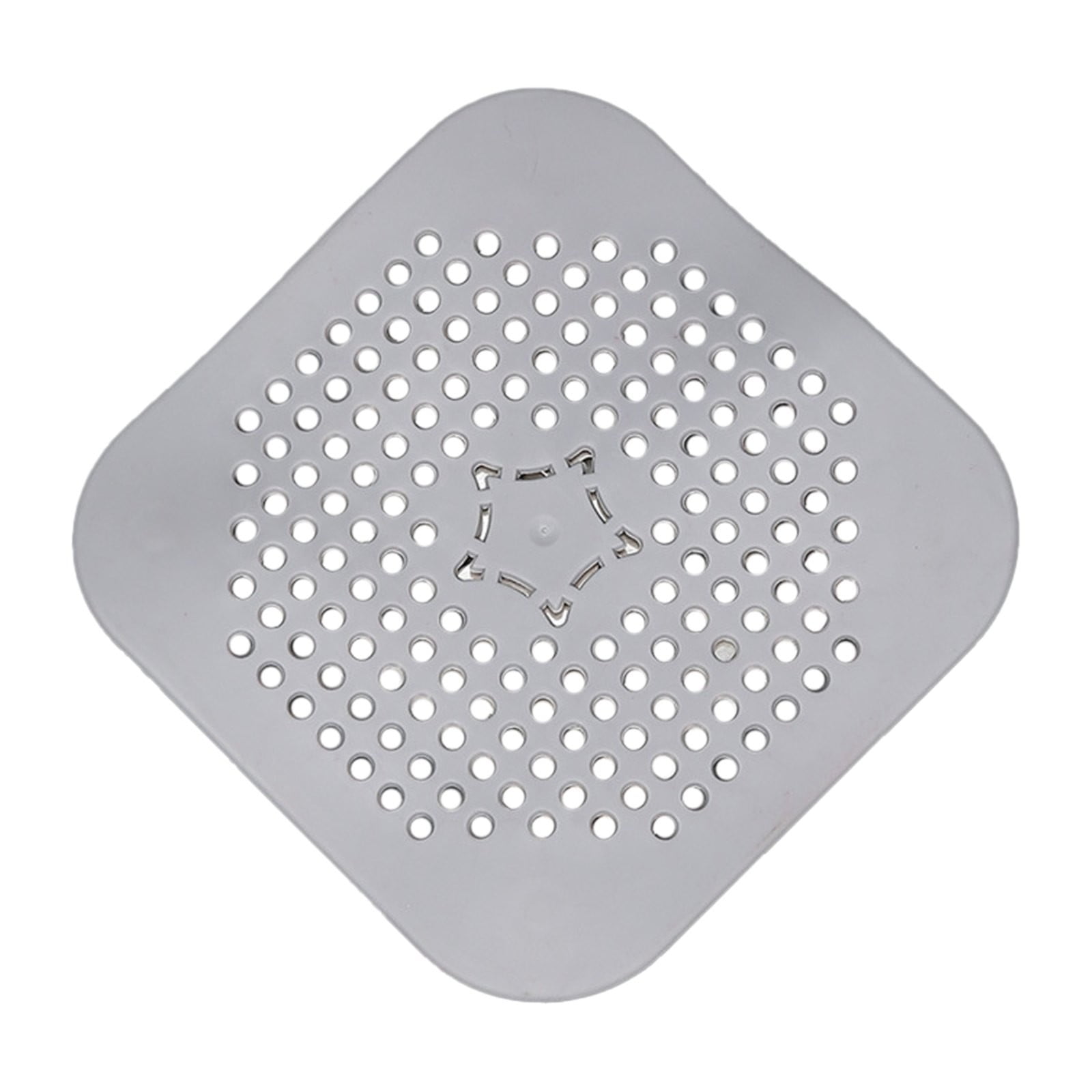 JWDX Strainers Clearance, Square Drain Cover for Shower Drain Hair Catcher Flat Silicone Plug for Bathroom and Kitchen Filter Shower Drain Flat Strainer Stopper Grey - Image 1