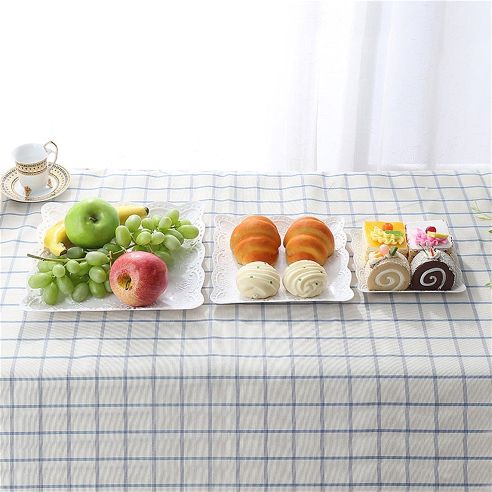 JWDX Cake Stand Clearance! Three-Tier Cake Stand, Three-Tier Fruit Plate, Afternoon Tea Plate H, Cake Stand Fruit Dried Stand Dessert Stand Dessert Fruit Stand Set Plastic Housekeeping & Organizers Z1-White - Image 7