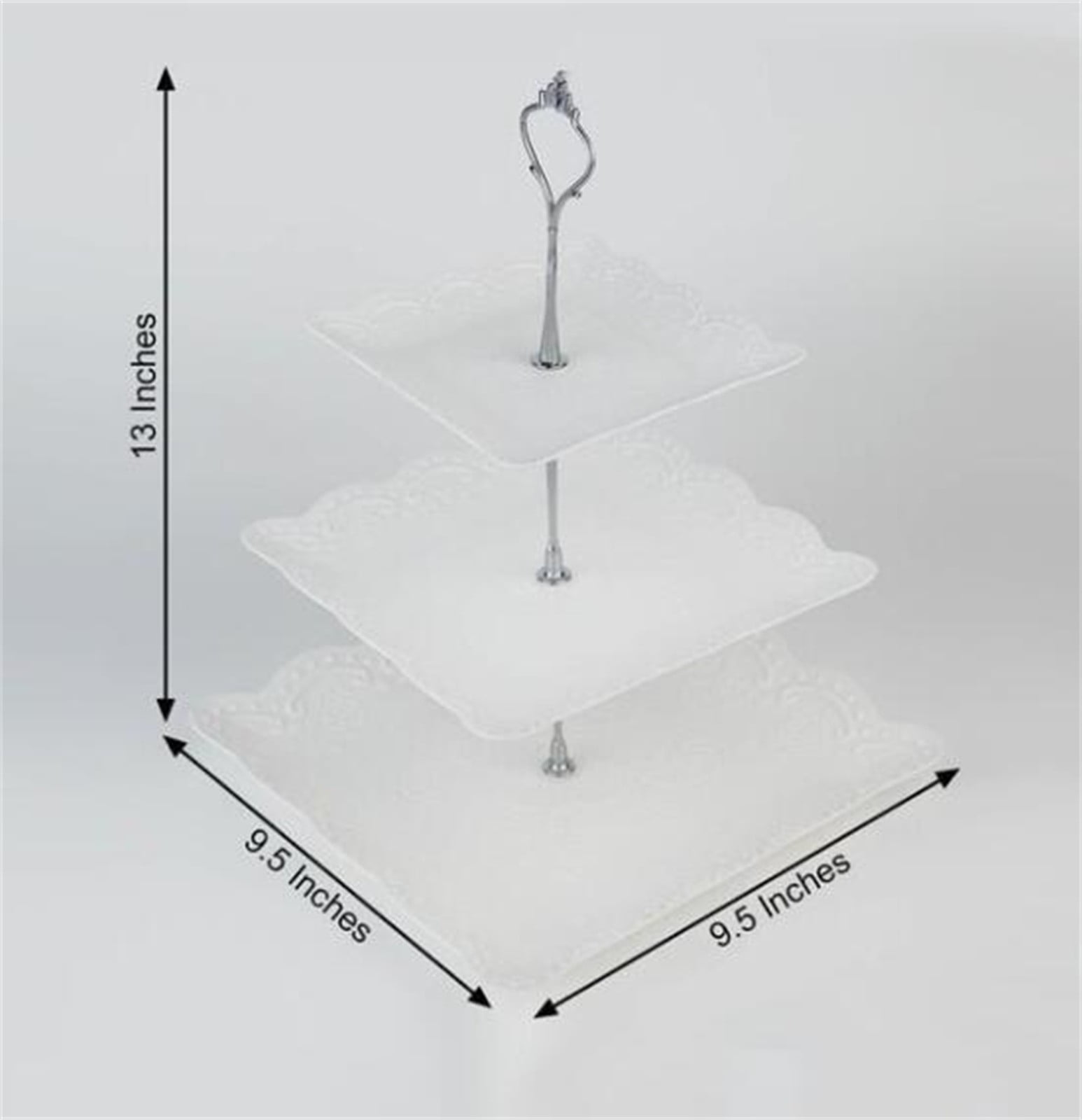 JWDX Cake Stand Clearance! Three-Tier Cake Stand, Three-Tier Fruit Plate, Afternoon Tea Plate H, Cake Stand Fruit Dried Stand Dessert Stand Dessert Fruit Stand Set Plastic Housekeeping & Organizers Z2-H - Image 3