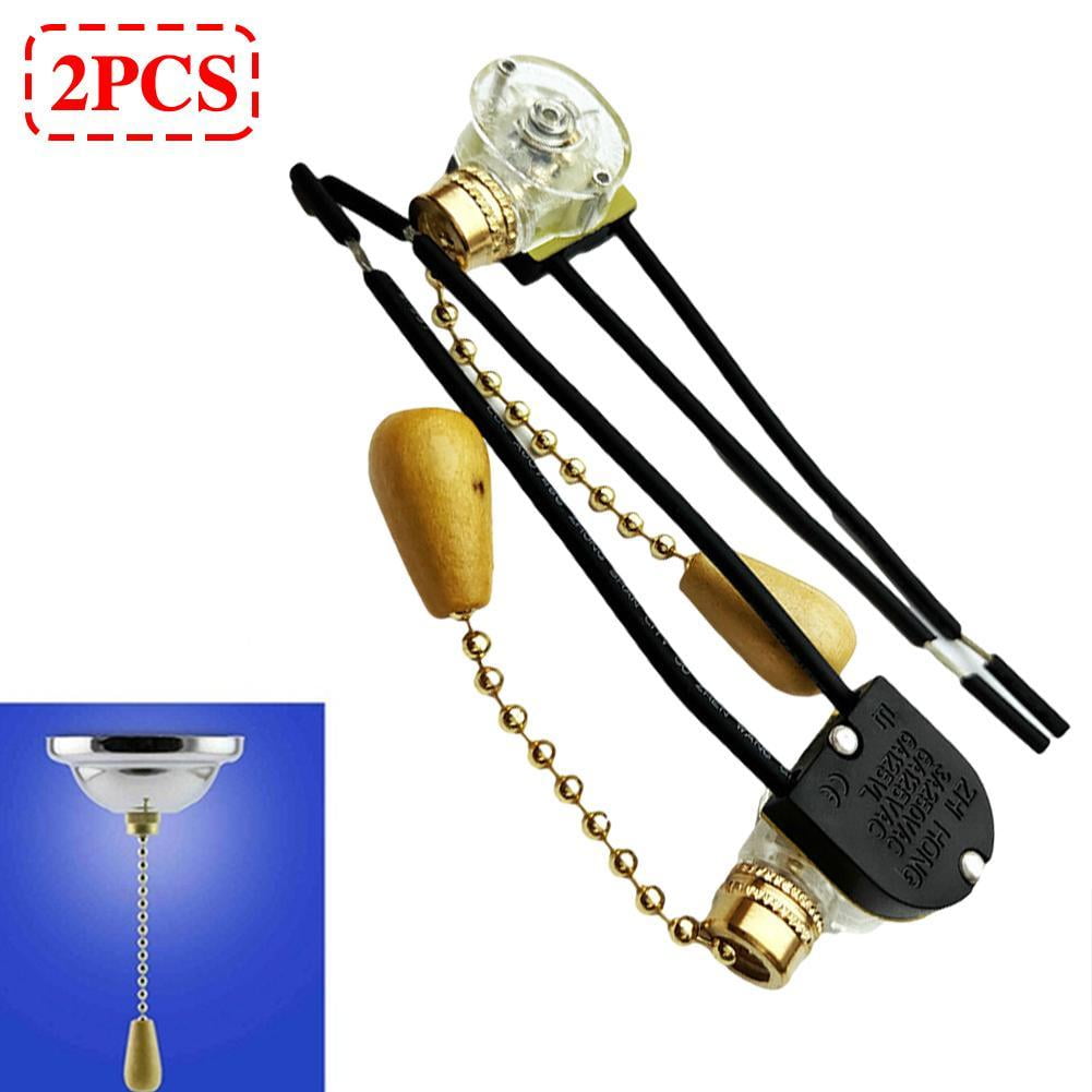 2pcs Universal Ceiling Fan Wall Light Replacement Pull Chain Cord Switch Control M5B2 - Image 3