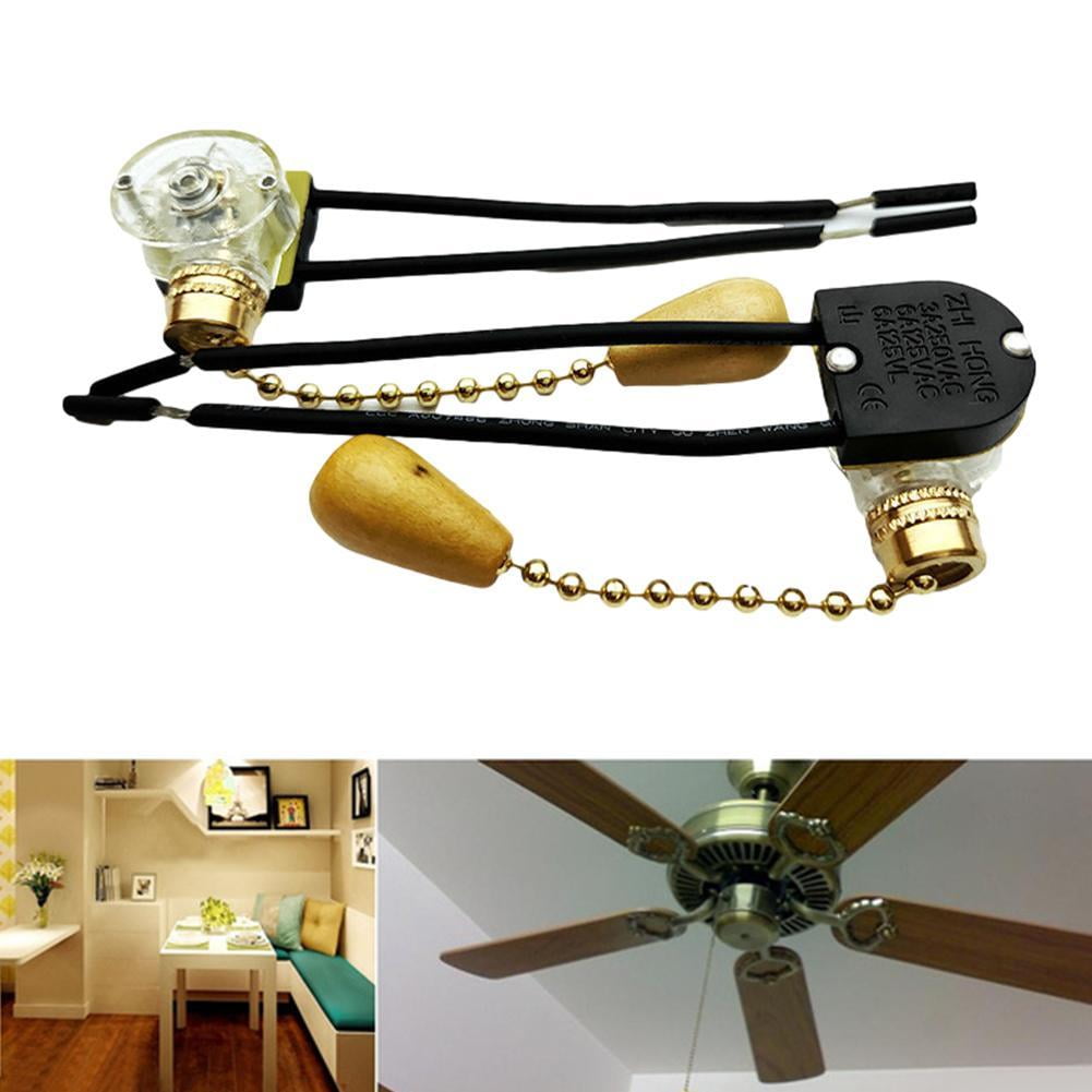 2pcs Universal Ceiling Fan Wall Light Replacement Pull Chain Cord Switch Control M5B2 - Image 4