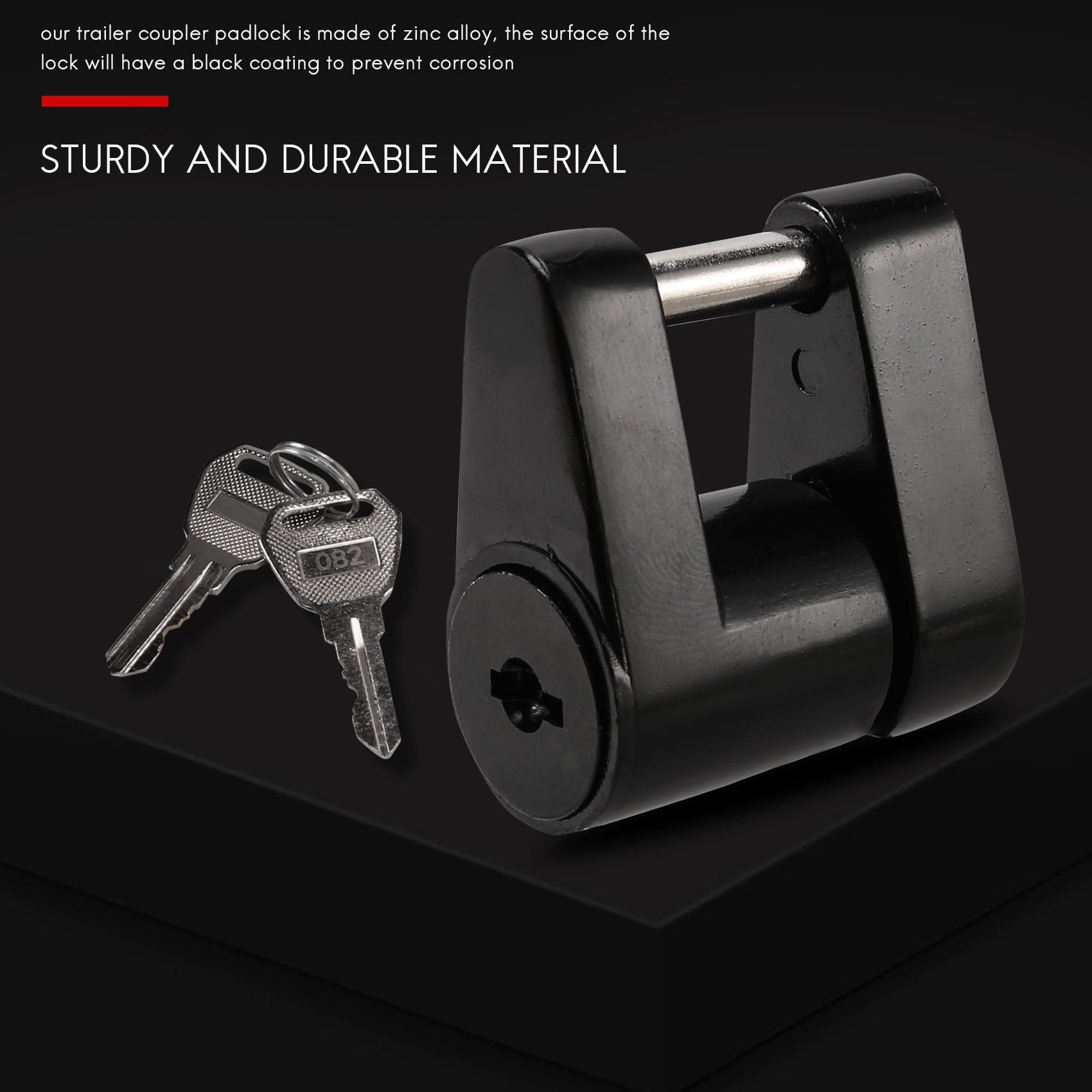 2 Set Trailer Hitch Coupler Lock Trailer Coupler Padlock 1/4 Inch Hitch Pin 3/4 Coupler Span for Truck Trailer RV Boat - Image 4