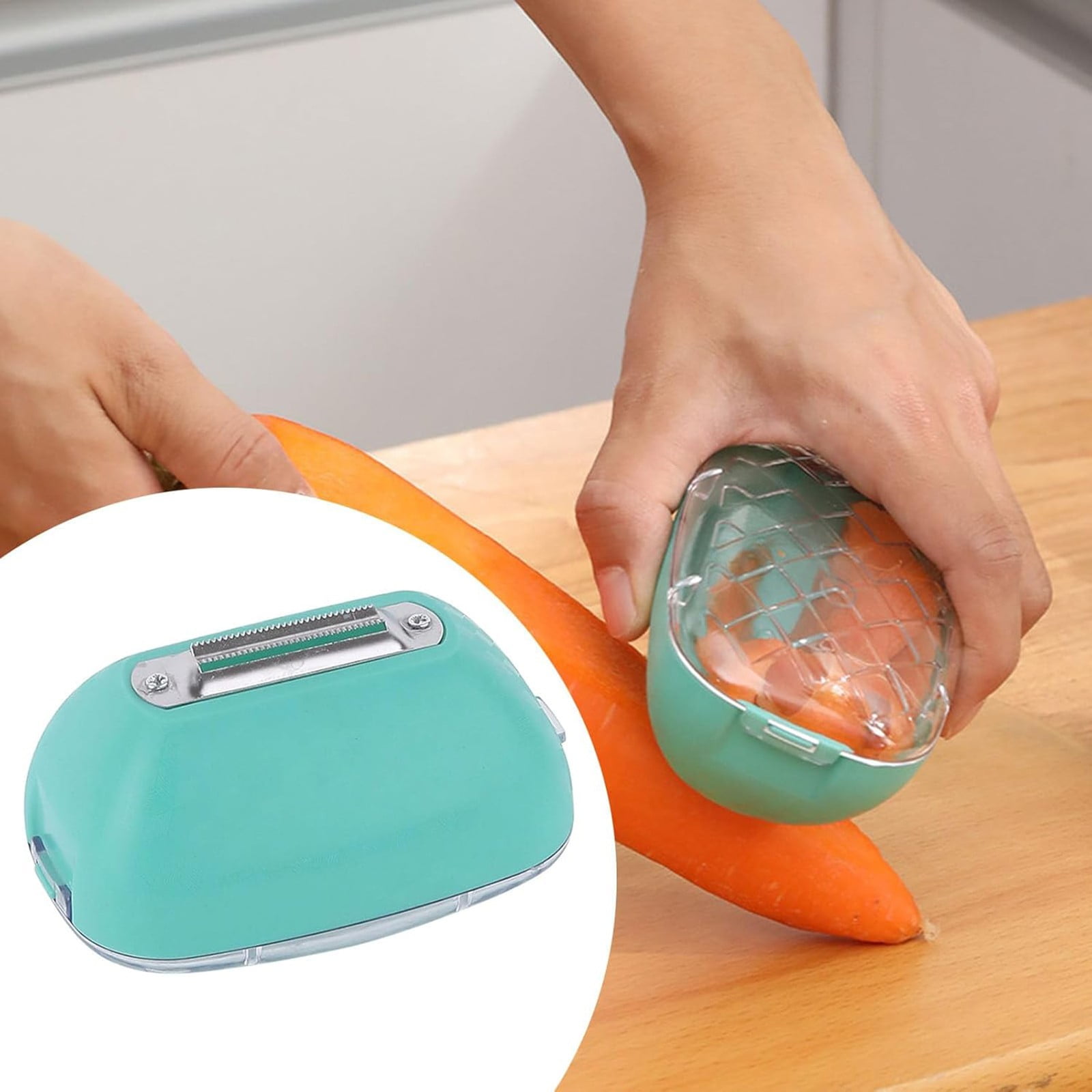 JWDX Peeler Clearance, Apple Peeler, Vegetable Peeler, Potato Peelers, Vegetable Peeler Fruit Peeler and Storage Box 2024 the Latest Kitchen Multi Functional Double Stainless Peeler Z1-B - Image 2