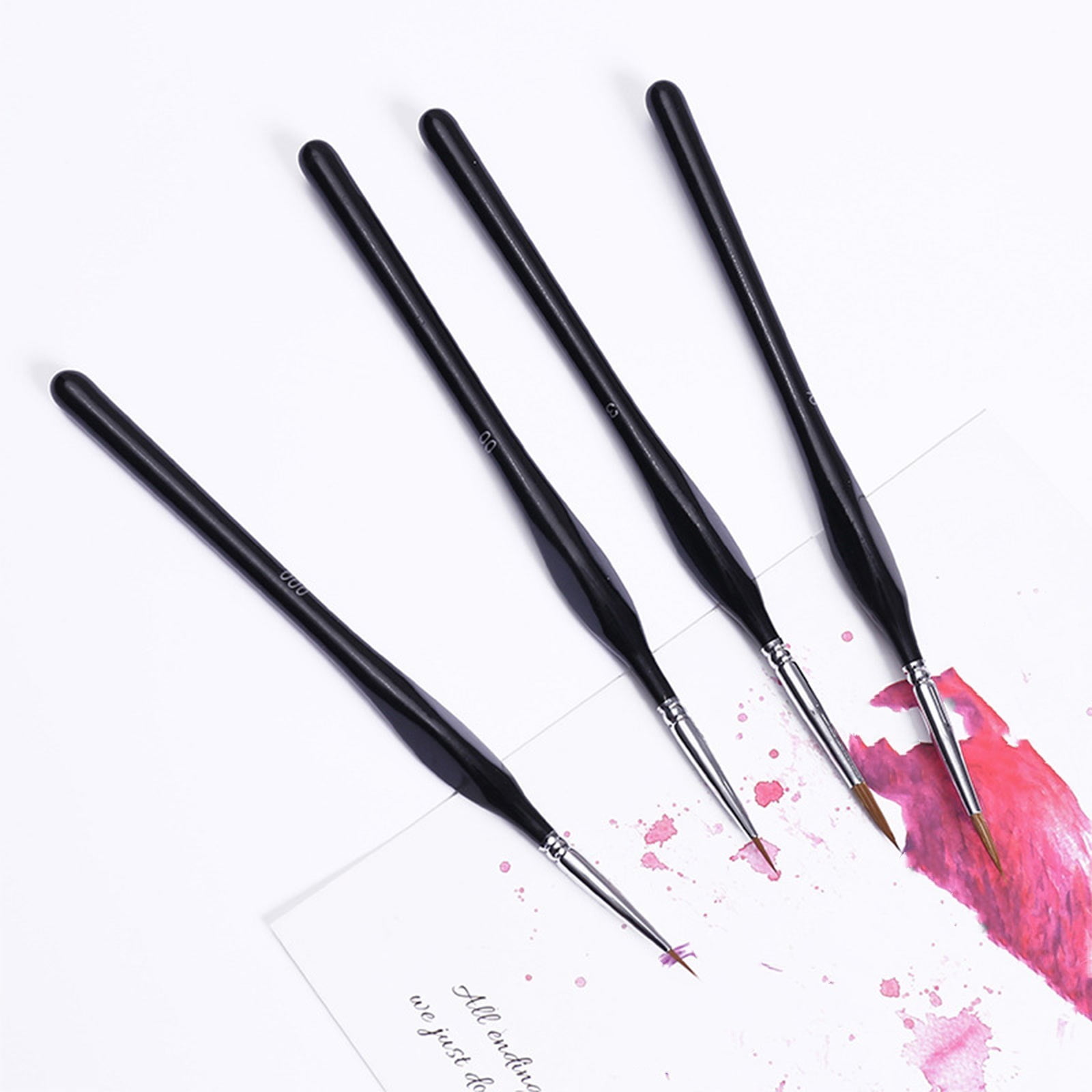 JWDX Brushes Clearance, Paint Brushes, Painting Pen, Art Tools, Brush Set, Round Tip Brushes Nylon Brushes Artist Wood Brushes for Oil Watercolor Face Nail Arts Miniature and Rock Painting Black - Image 3