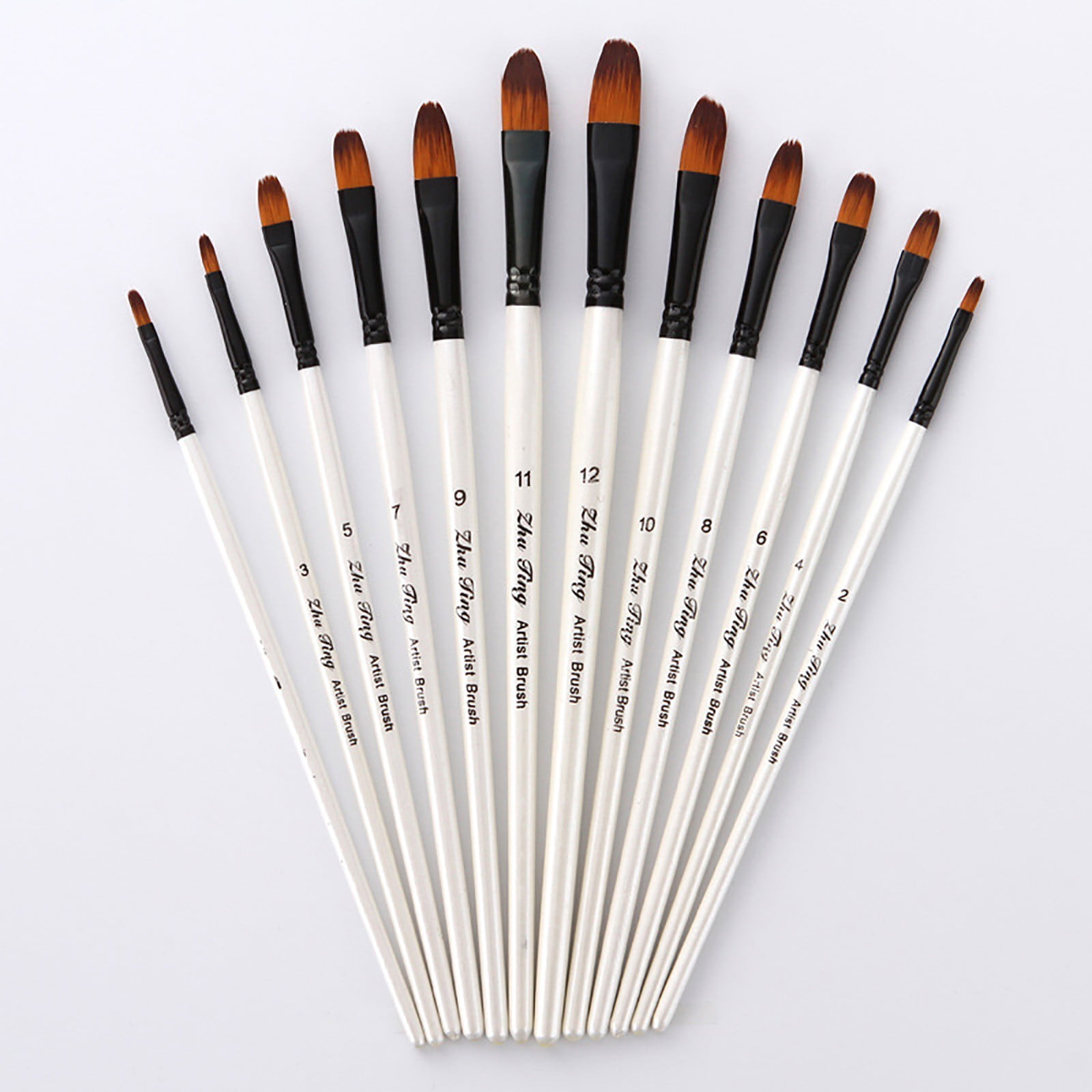 JWDX Brushes Clearance, Paint Brushes, Painting Pen, Art Tools, Brush Set, Round Tip Brushes Nylon Brushes Artist Wood Brushes for Oil Watercolor Face Nail Arts Miniature and Rock Painting Z3-White - Image 3