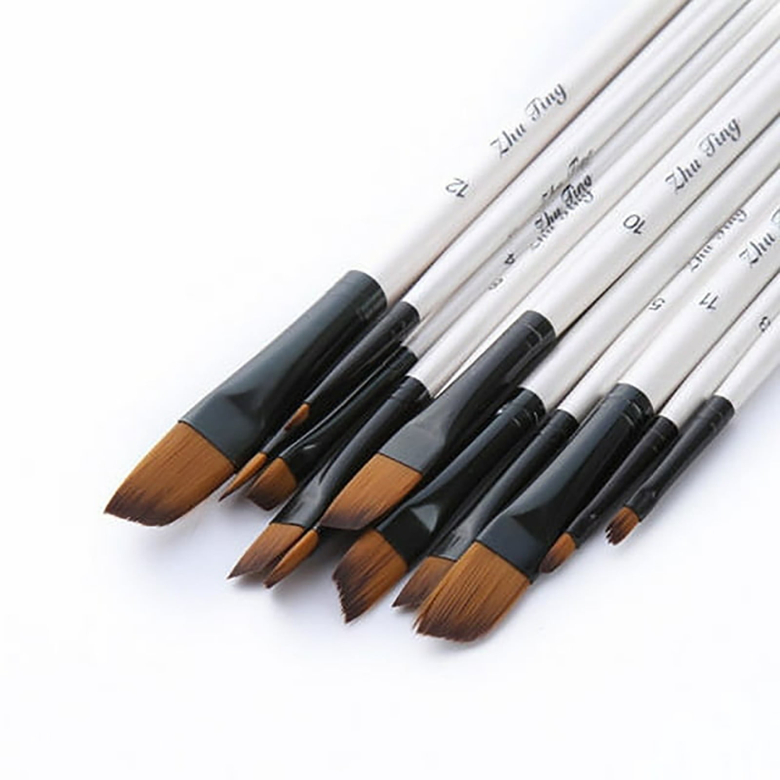 JWDX Brushes Clearance, Paint Brushes, Painting Pen, Art Tools, Brush Set, Round Tip Brushes Nylon Brushes Artist Wood Brushes for Oil Watercolor Face Nail Arts Miniature and Rock Painting Z3-White - Image 5