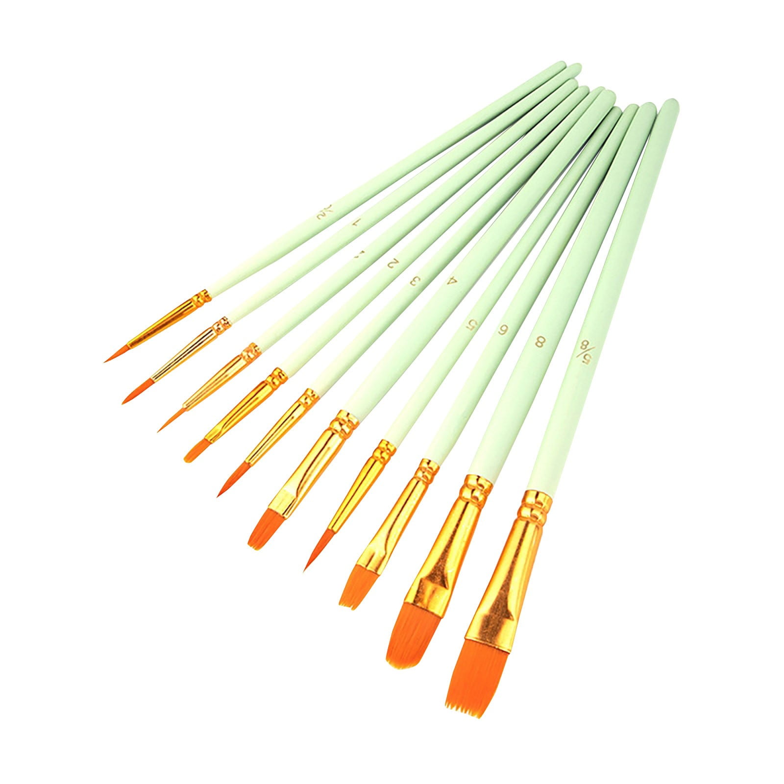 JWDX Brushes Clearance, Paint Brushes, Painting Pen, Art Tools, Brush Set, Round Tip Brushes Nylon Brushes Artist Wood Brushes for Oil Watercolor Face Nail Arts Miniature and Rock Painting Z2-Mint Green - Image 1