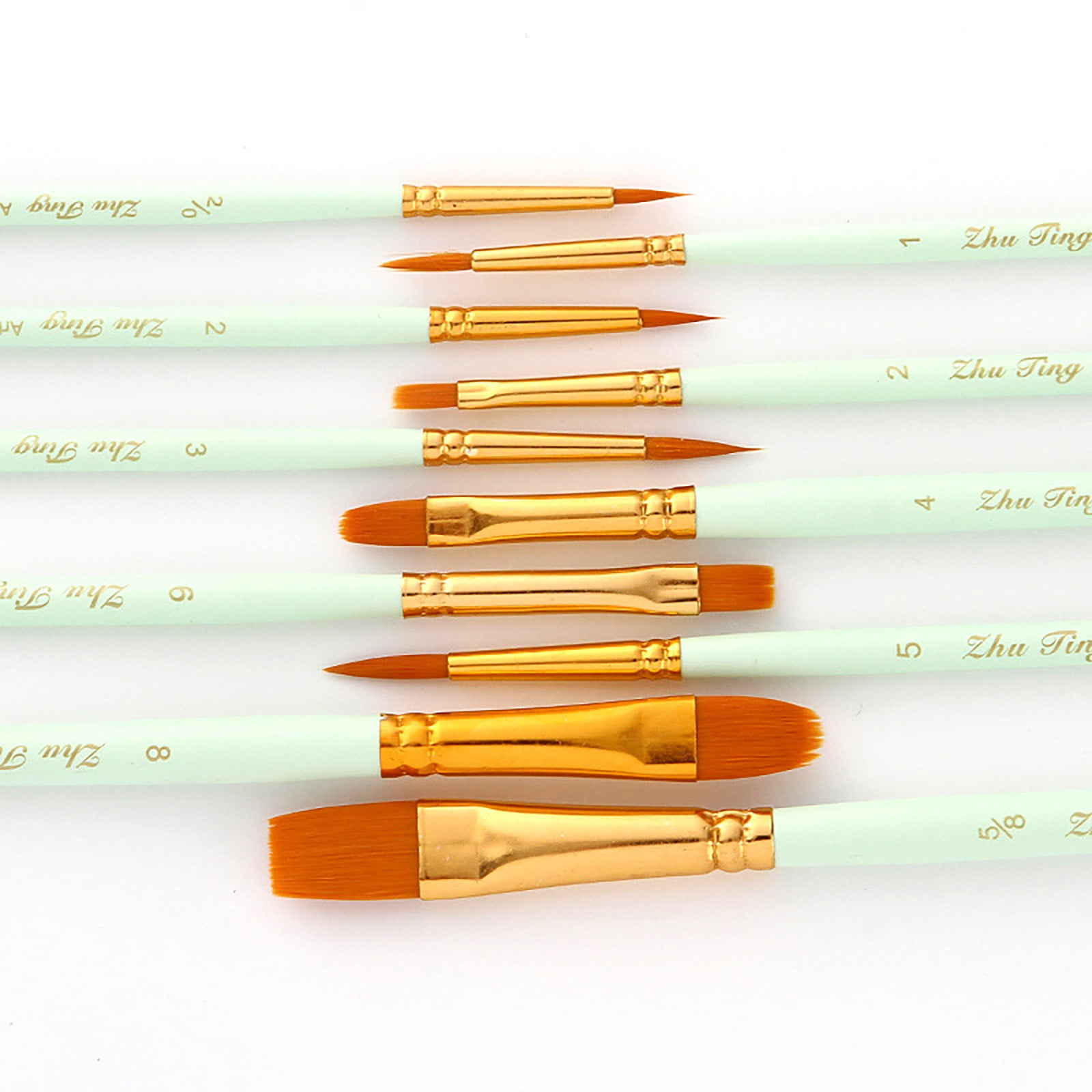 JWDX Brushes Clearance, Paint Brushes, Painting Pen, Art Tools, Brush Set, Round Tip Brushes Nylon Brushes Artist Wood Brushes for Oil Watercolor Face Nail Arts Miniature and Rock Painting Z2-Mint Green - Image 4