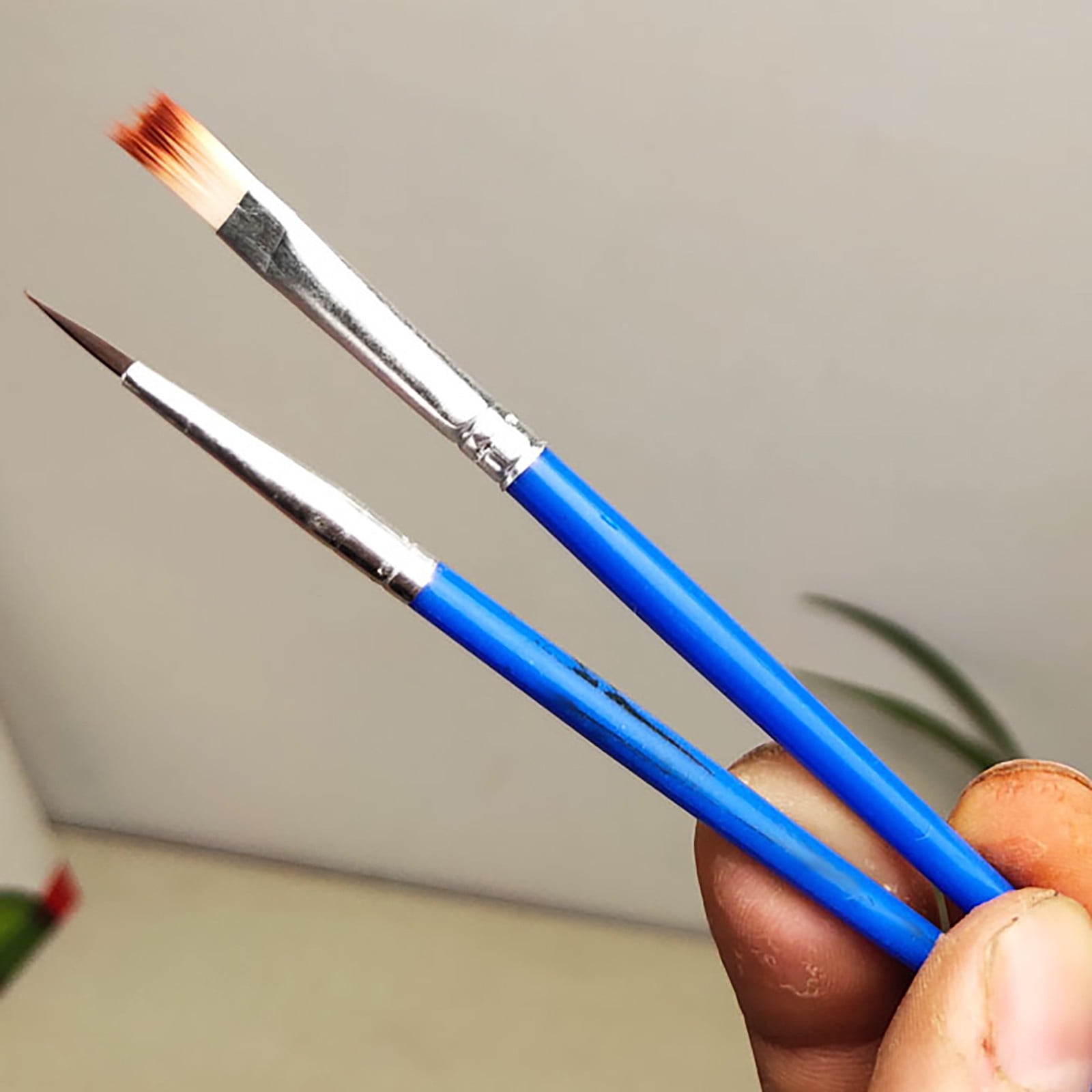 JWDX Brushes Clearance, Paint Brushes, Painting Pen, Art Tools, Brush Set, Round Tip Brushes Nylon Brushes Artist Wood Brushes for Oil Watercolor Face Nail Arts Miniature and Rock Painting Z6-Blue - Image 8