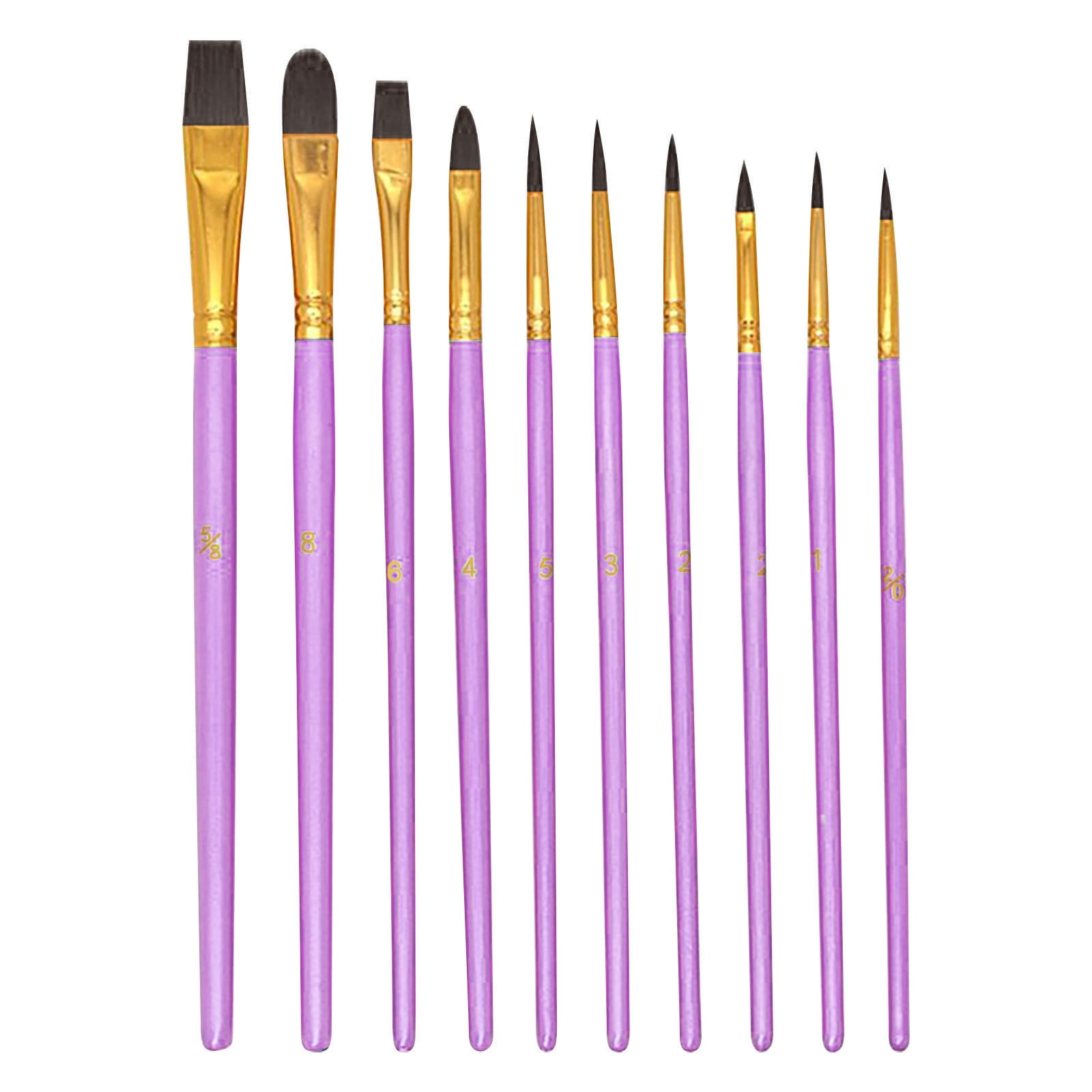JWDX Brushes Clearance, Paint Brushes, Painting Pen, Art Tools, Brush Set, Round Tip Brushes Nylon Brushes Artist Wood Brushes for Oil Watercolor Face Nail Arts Miniature and Rock Painting Z7-Purple - Image 1