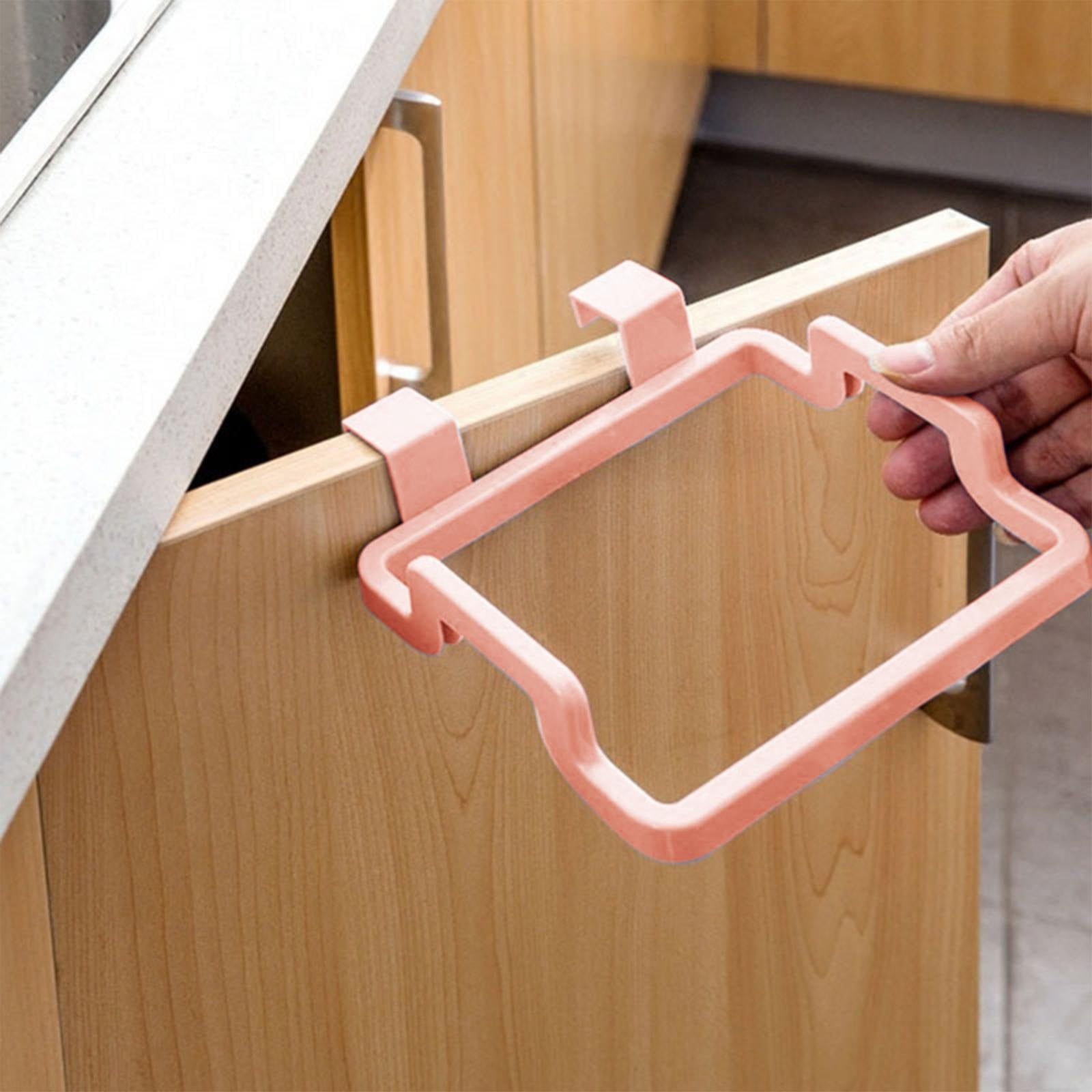JWDX Trash Bag Rack Clearance, Hanging Trash Can, Kitchen Supplies, Garbage Bag Holder, Hanging Garbage Garbage Bag Holder Suitable for Kitchen Cabinet Doors Portable Kitchen Garbage Bag Holder Z4-Pink - Image 2