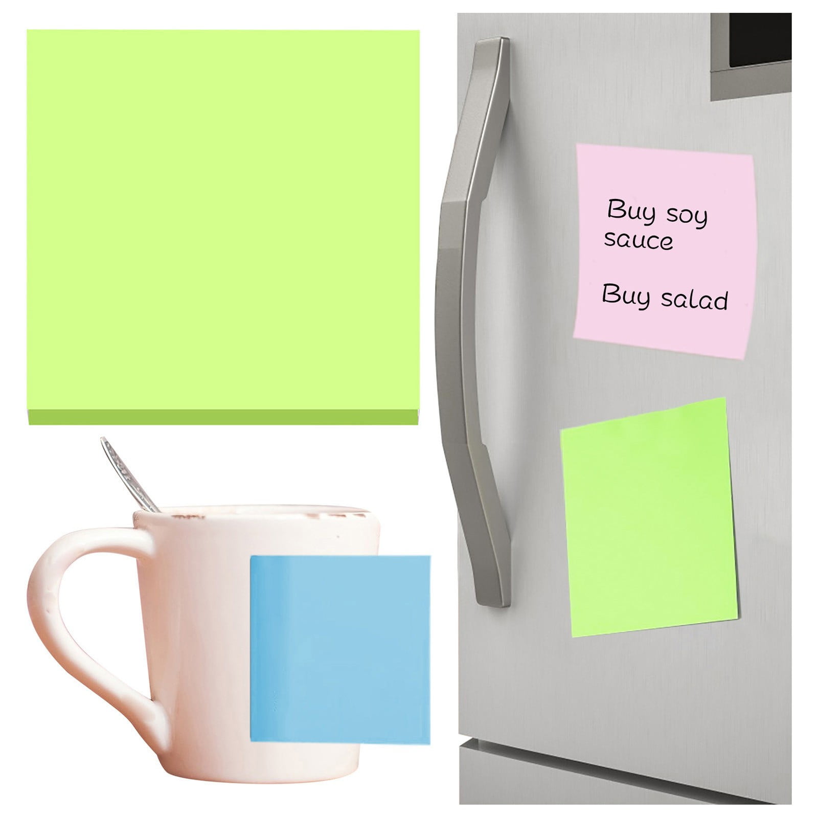 JWDX Post-It Notes Clearance, Sticky Note, 3*3 Feet Tearable and Super Sticky Notes, Bright Colors 100 Sheets Fluorescent Green - Image 2